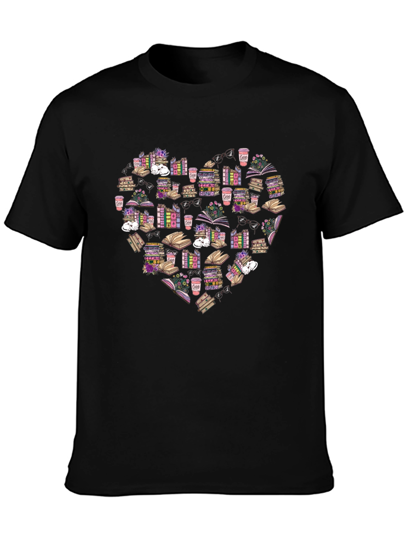 Book Lover Heart Graphic T-Shirt