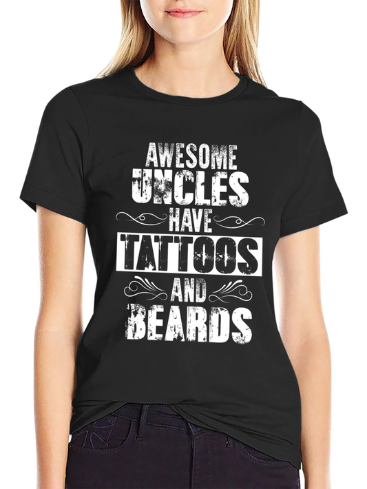 Awesome Uncles Tattoos & Beards Black T-Shirt
