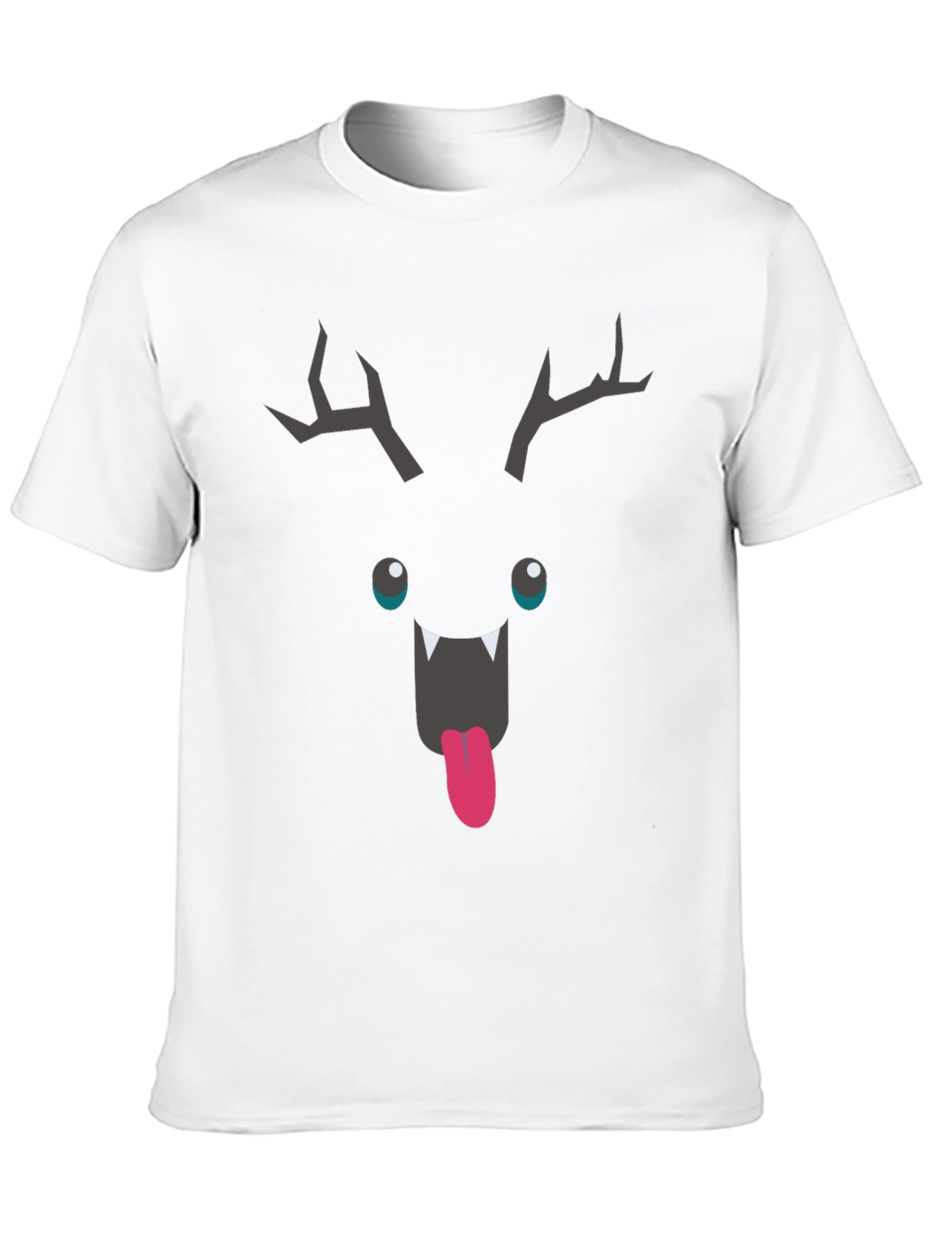 Monster Face Graphic Tee - Black Cotton T-Shirt