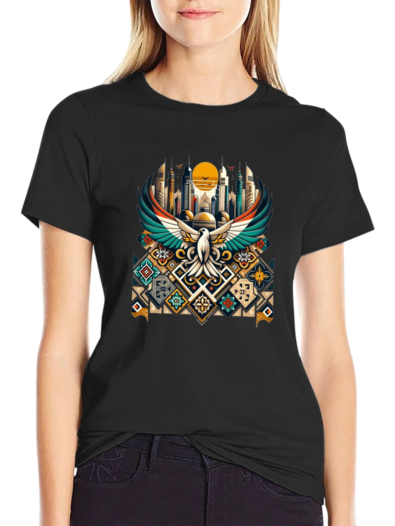 Urban Bird Graphic Tee - Black