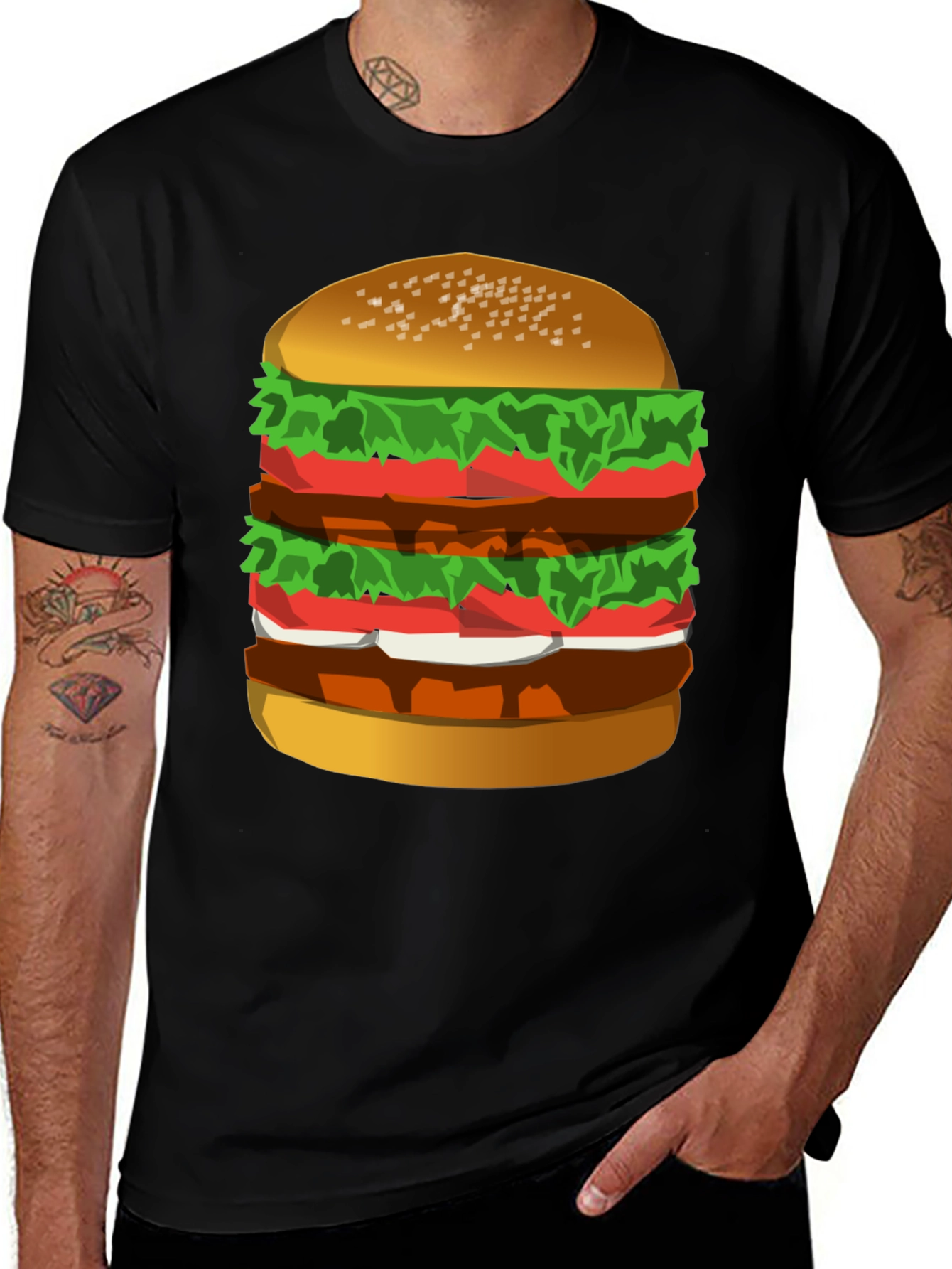 Humorous Burger Graphic T-Shirt