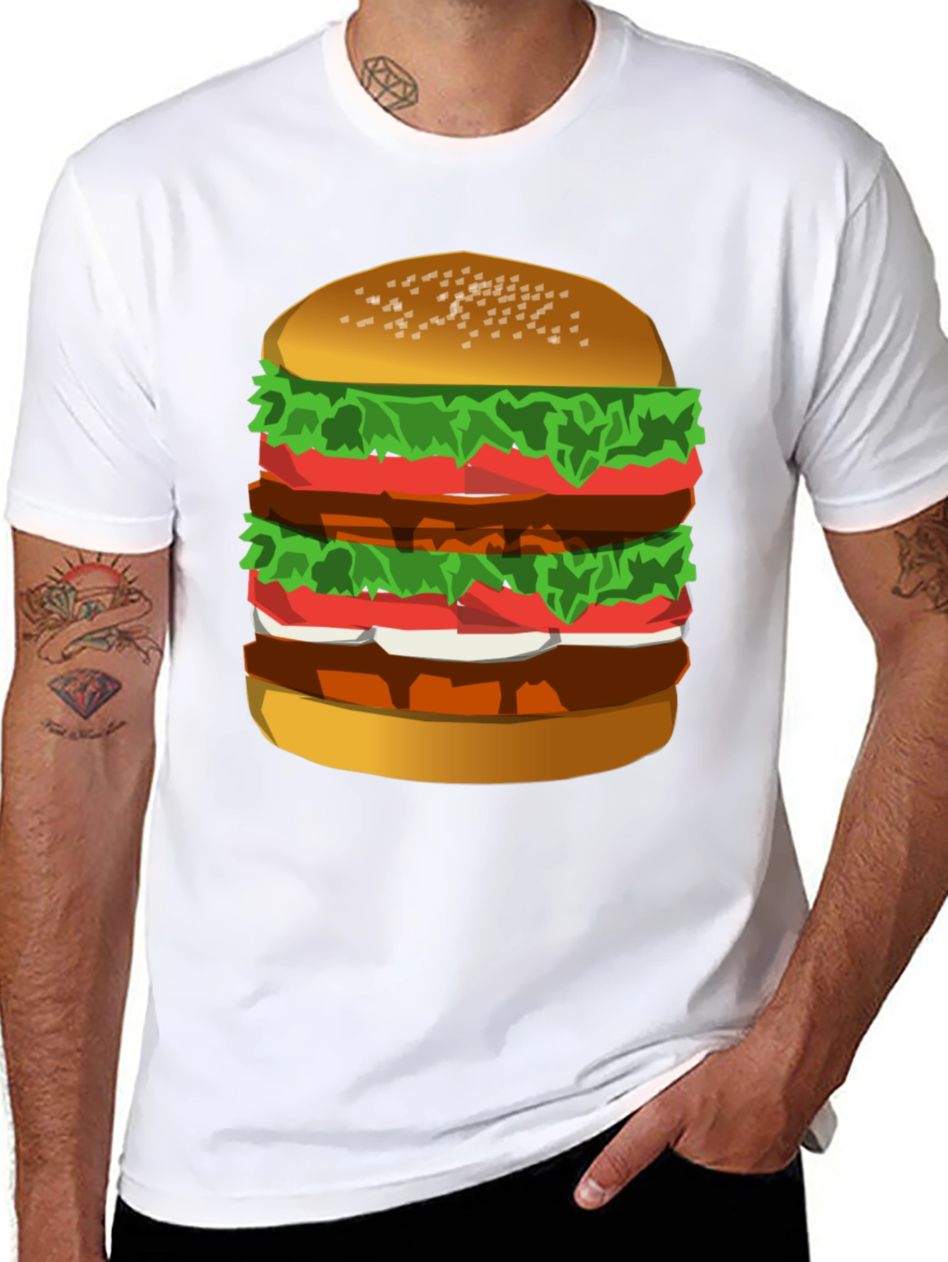 Humorous Burger Graphic T-Shirt