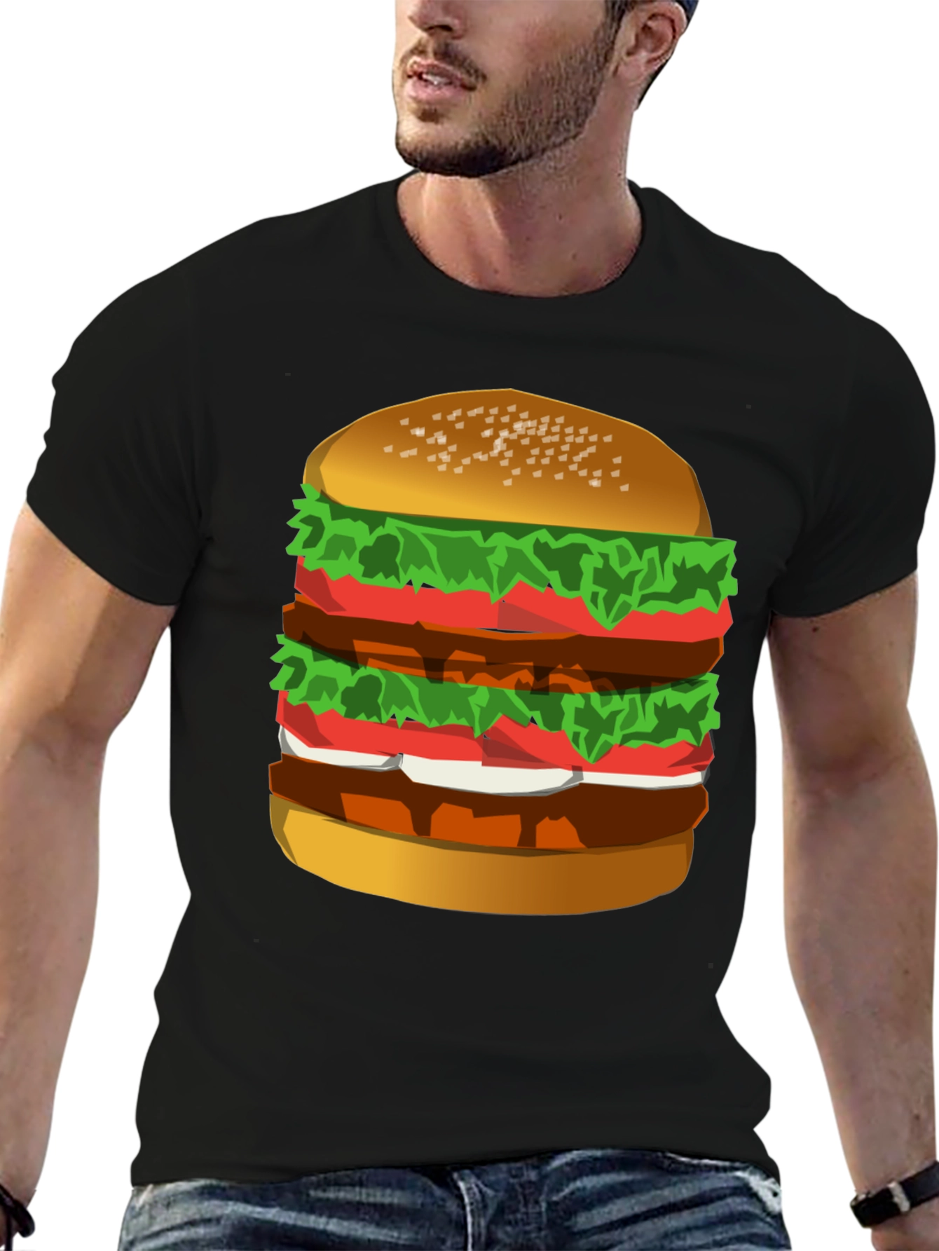 Humorous Burger Graphic T-Shirt
