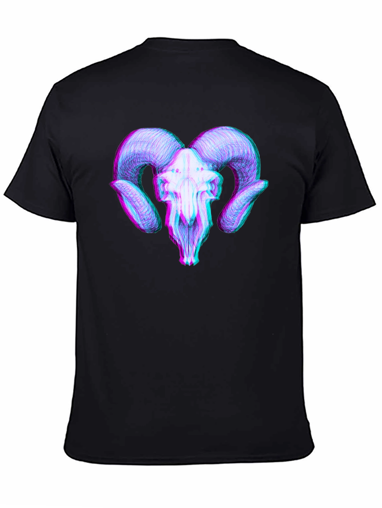 Ram Skull 3D Effect Graphic Tee