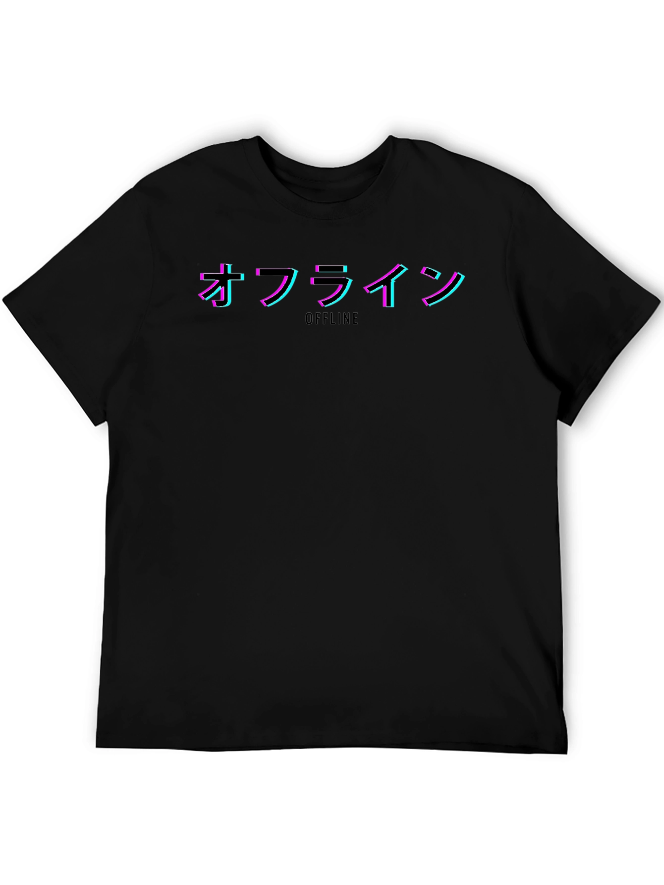 Offline Japanese Text T-Shirt - Vaporwave Aesthetic