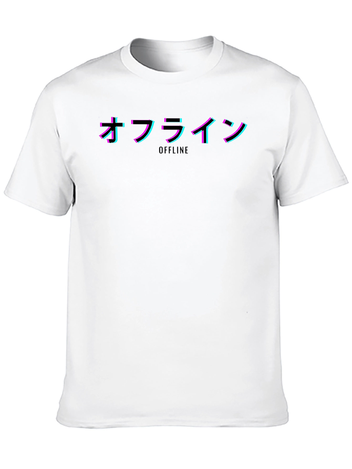 Offline Japanese Text T-Shirt - Vaporwave Aesthetic