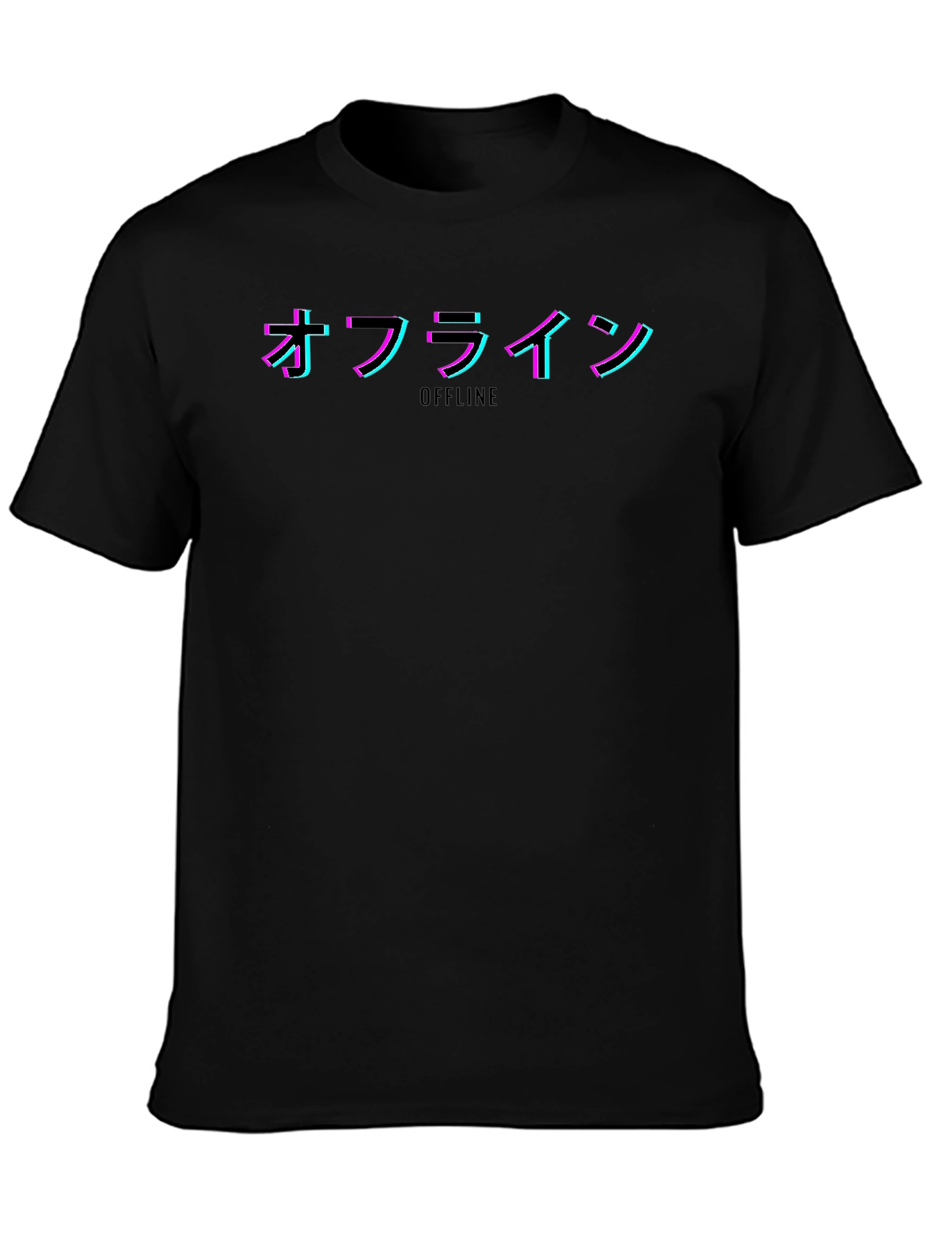 Offline Japanese Text T-Shirt - Vaporwave Aesthetic
