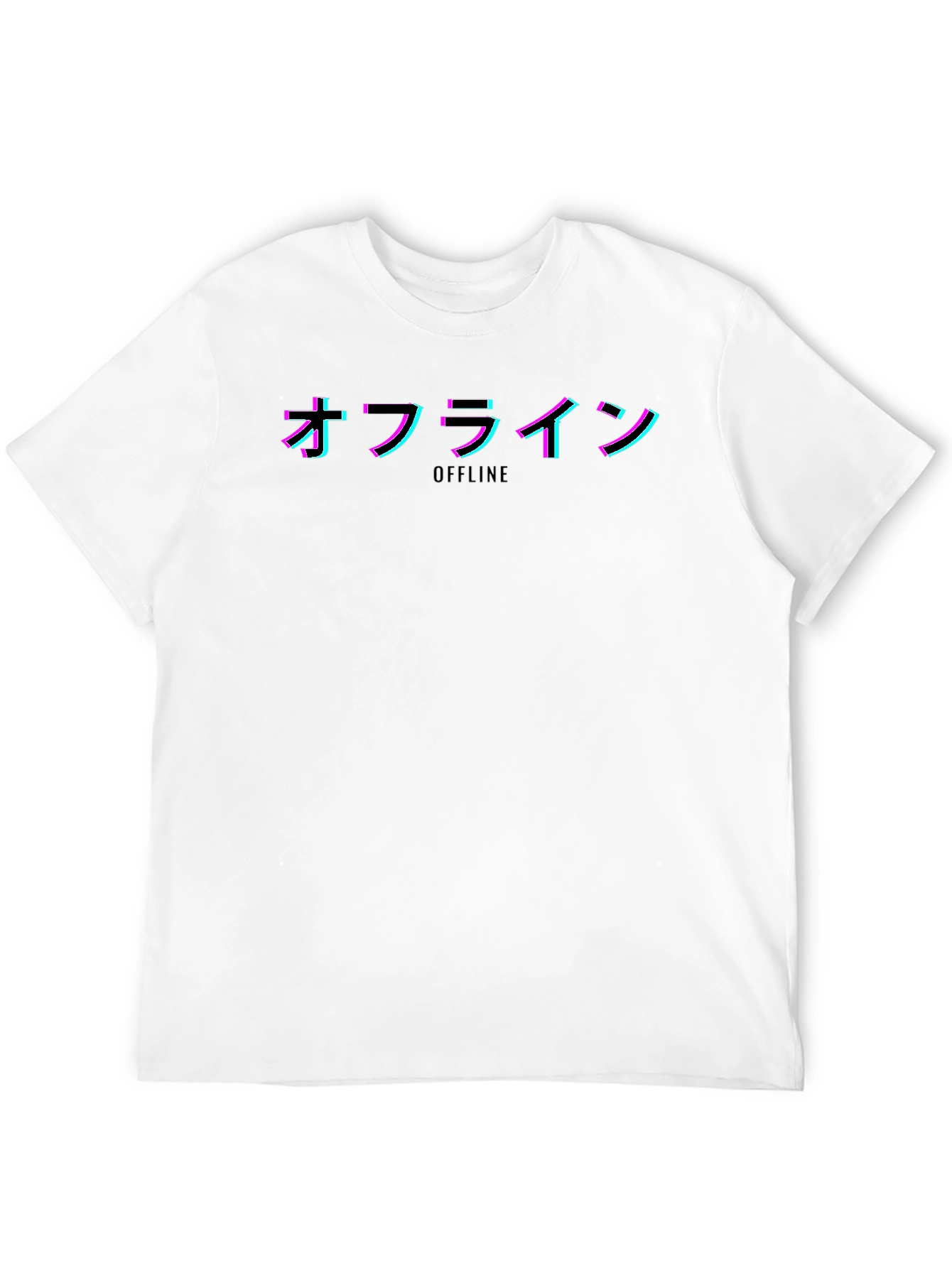 Offline Japanese Text T-Shirt - Vaporwave Aesthetic