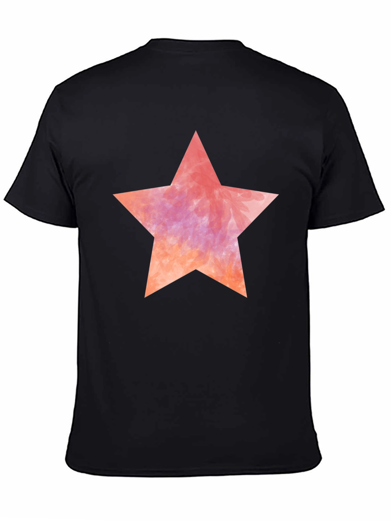 Watercolor Star Black T-Shirt