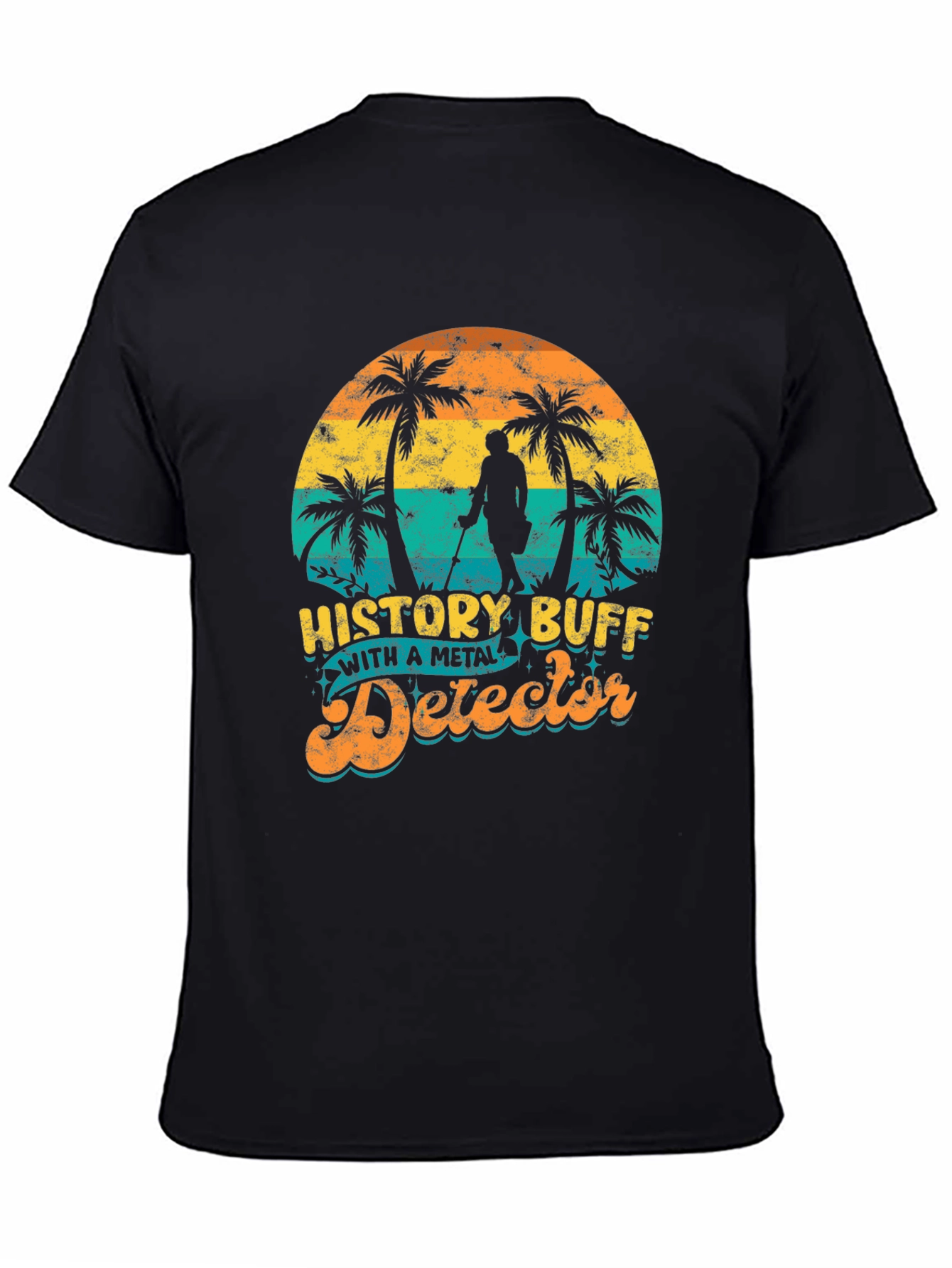 History Buff Metal Detector Black T-Shirt