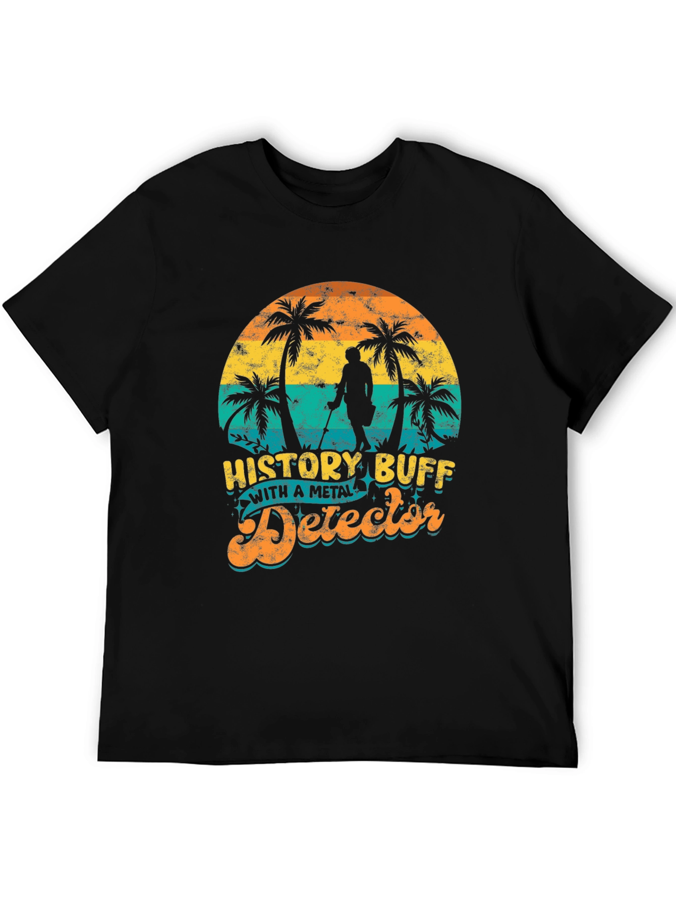 History Buff Metal Detector Black T-Shirt