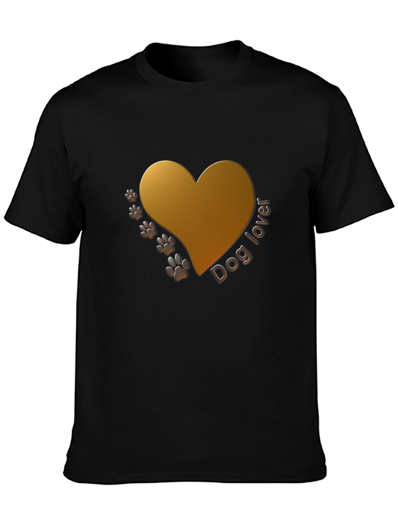 Dog Lover T-Shirt - Heart & Paw Print Design