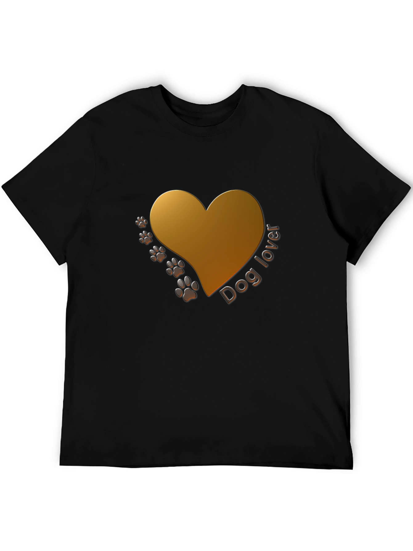 Dog Lover T-Shirt - Heart & Paw Print Design