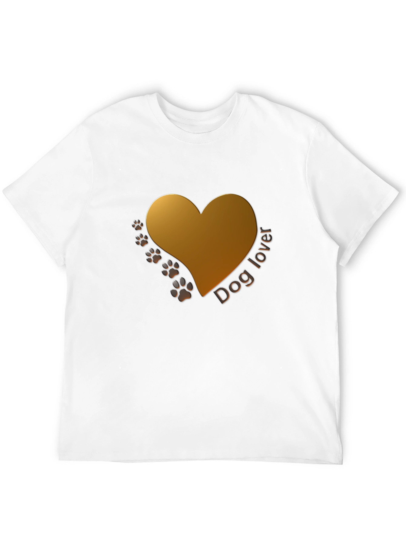 Dog Lover T-Shirt - Heart & Paw Print Design