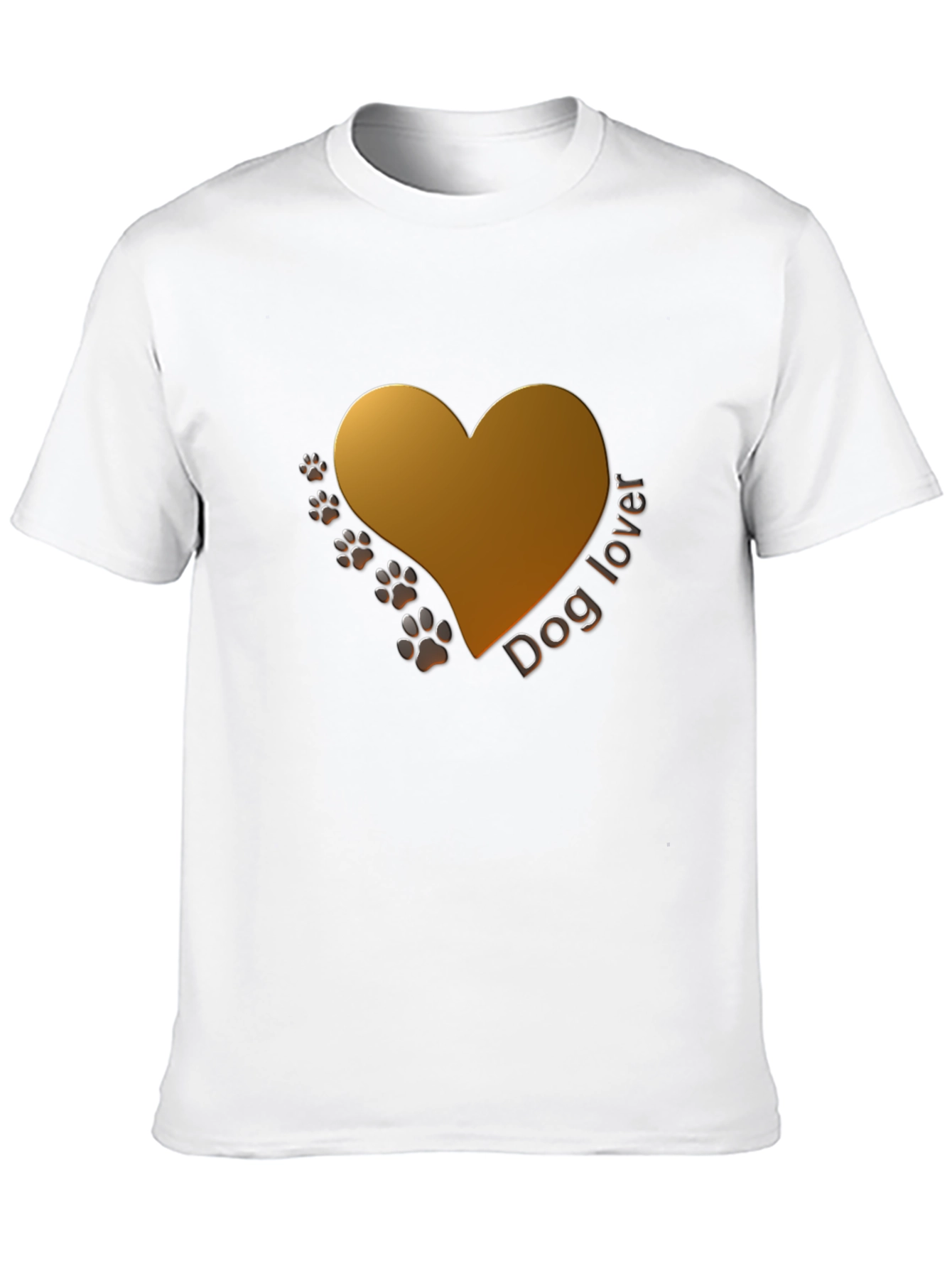 Dog Lover T-Shirt - Heart & Paw Print Design