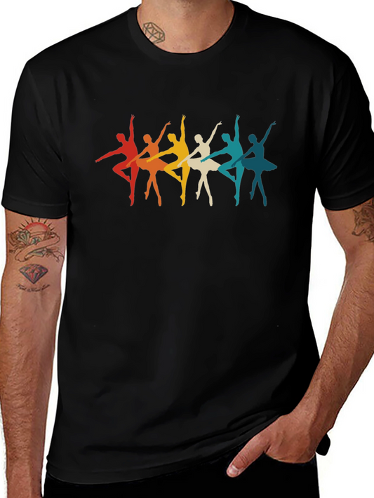 Ballet Dancers Retro Graphic Tee - Black Unisex T-Shirt
