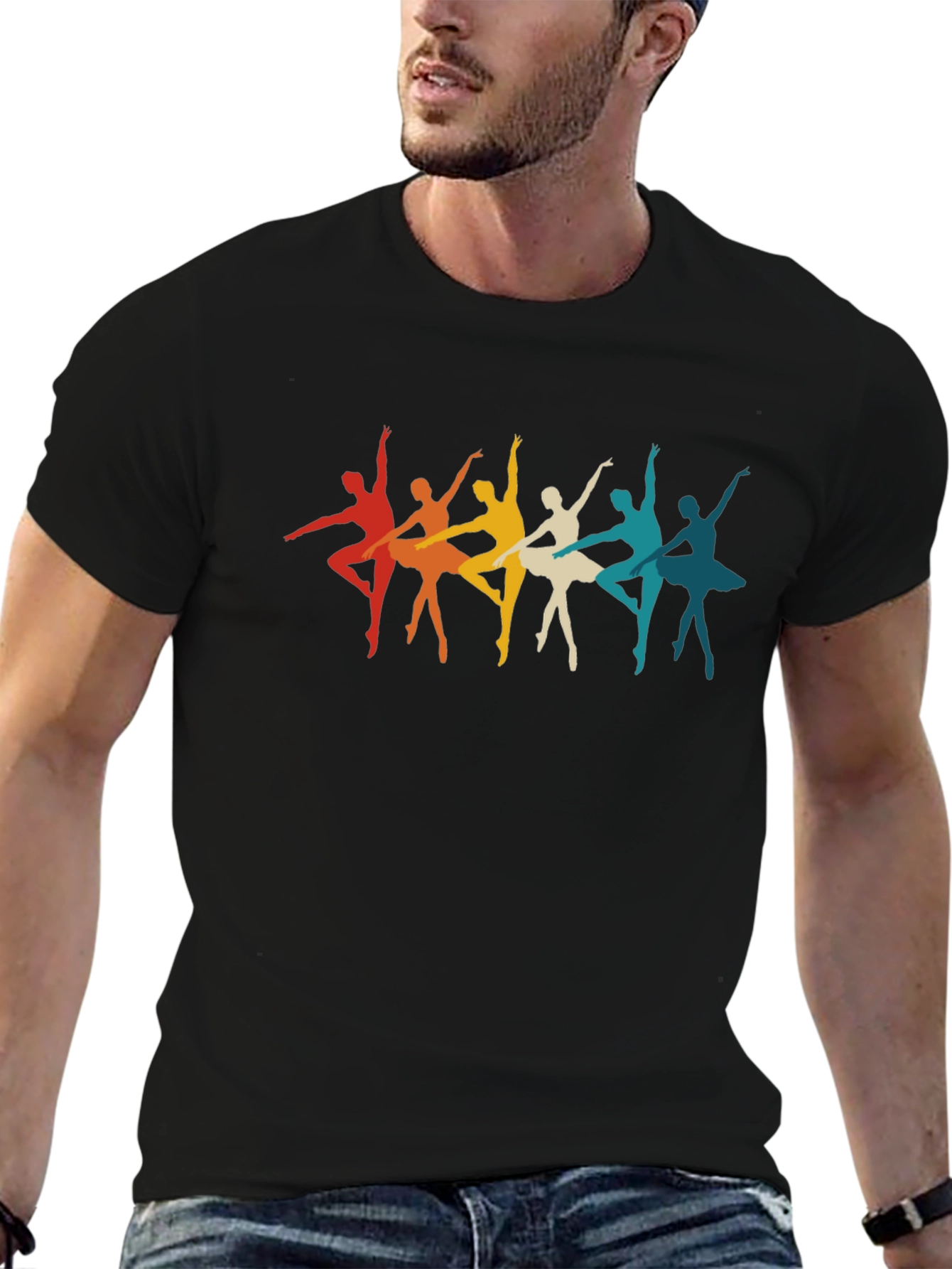Ballet Dancers Retro Graphic Tee - Black Unisex T-Shirt