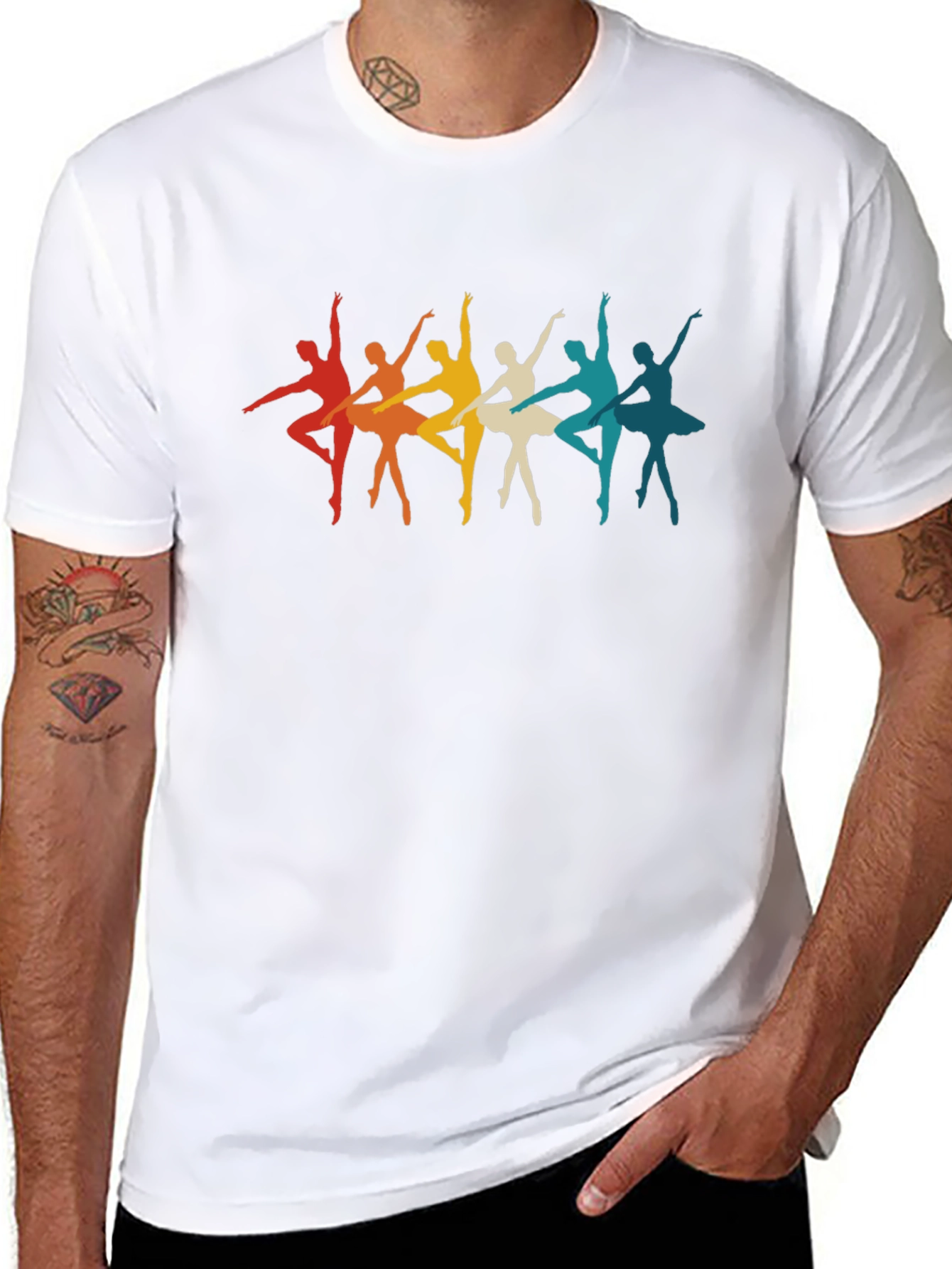 Ballet Dancers Retro Graphic Tee - Black Unisex T-Shirt
