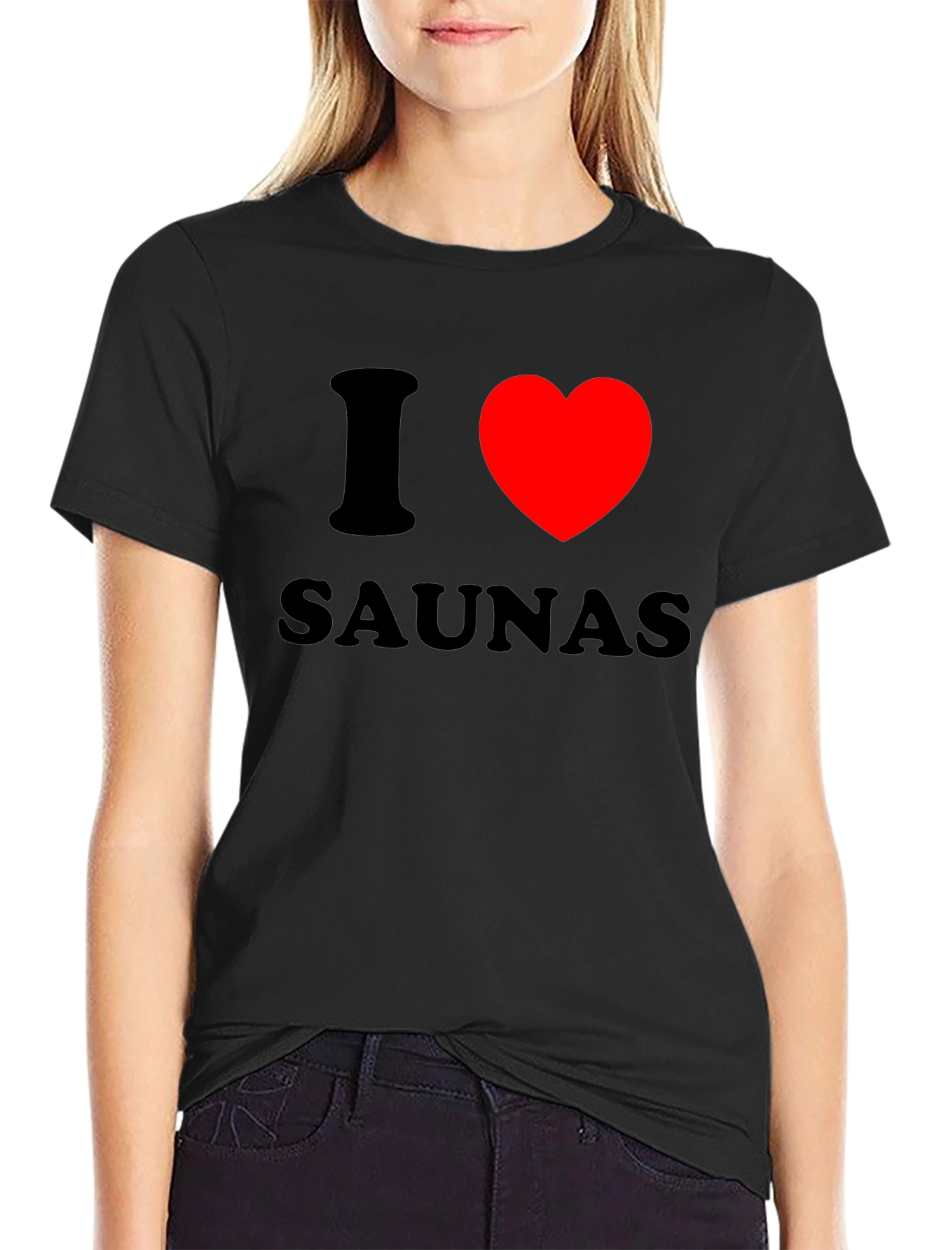 I Heart Saunas Black T-Shirt