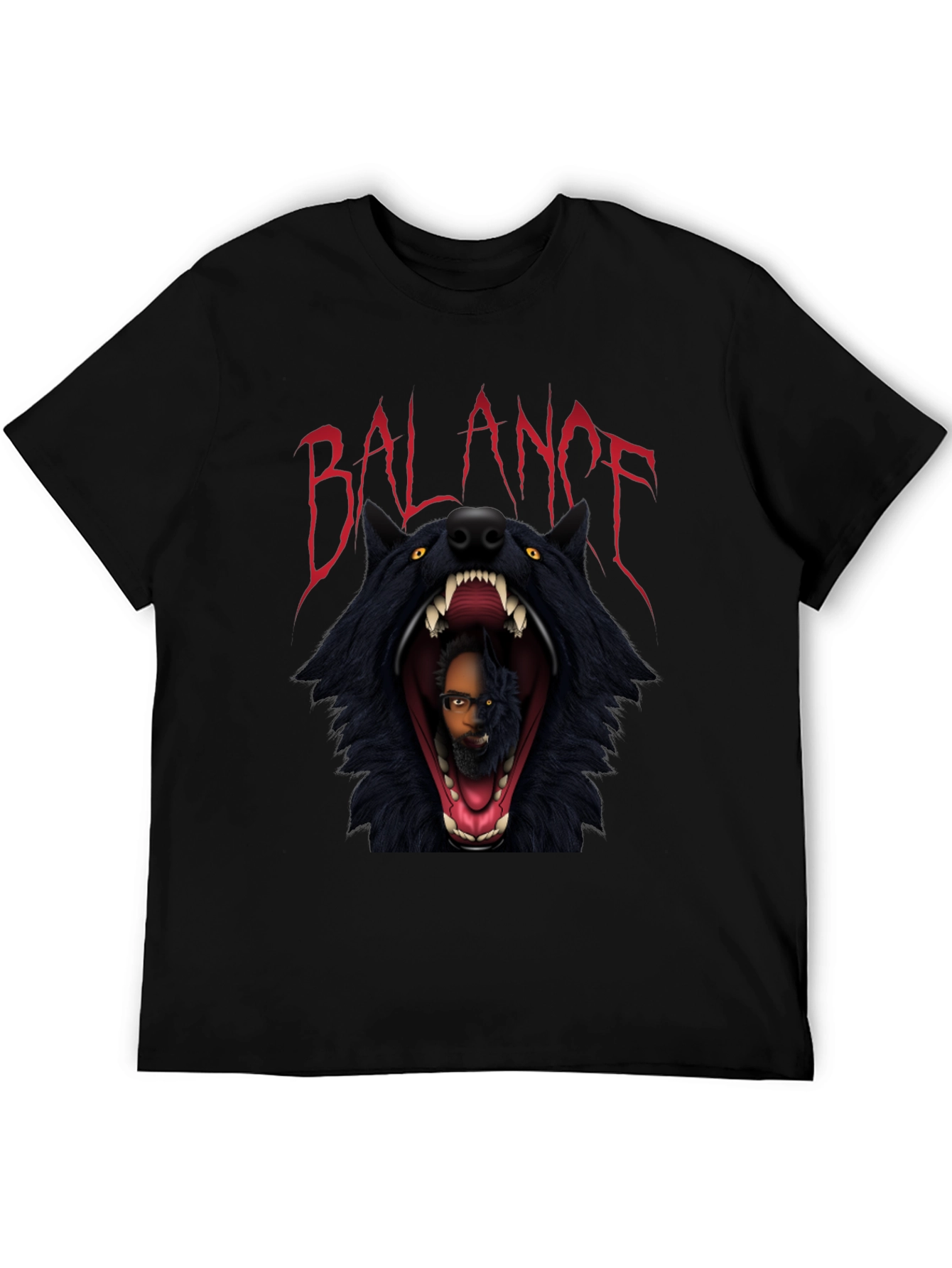 Balance Graphic Print Black T-Shirt