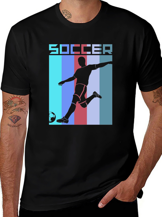 Soccer Graphic Tee | Black Cotton T-Shirt for Sports Fans