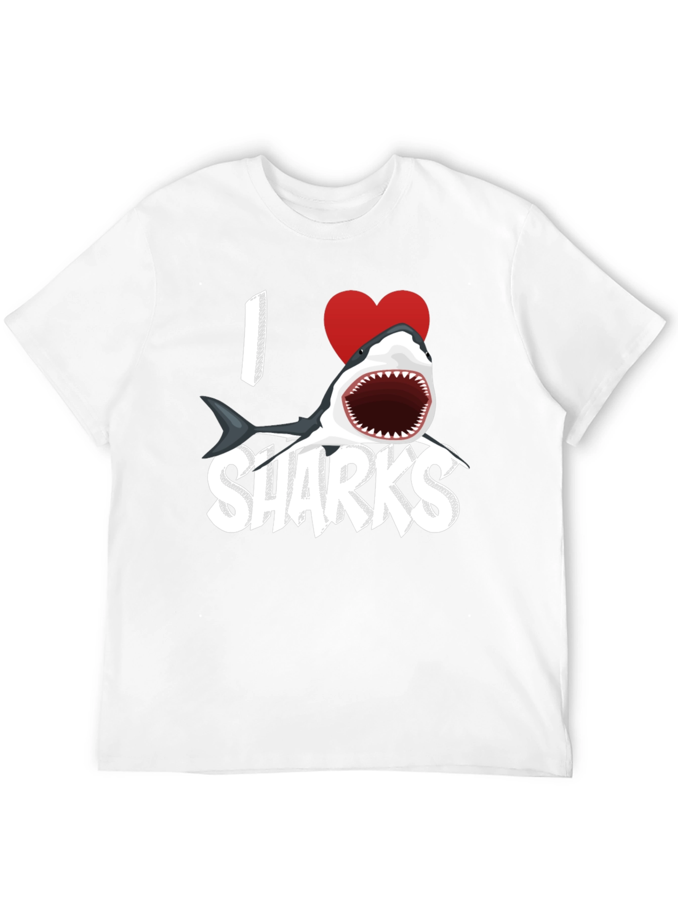 I Heart Sharks Graphic Tee - Black