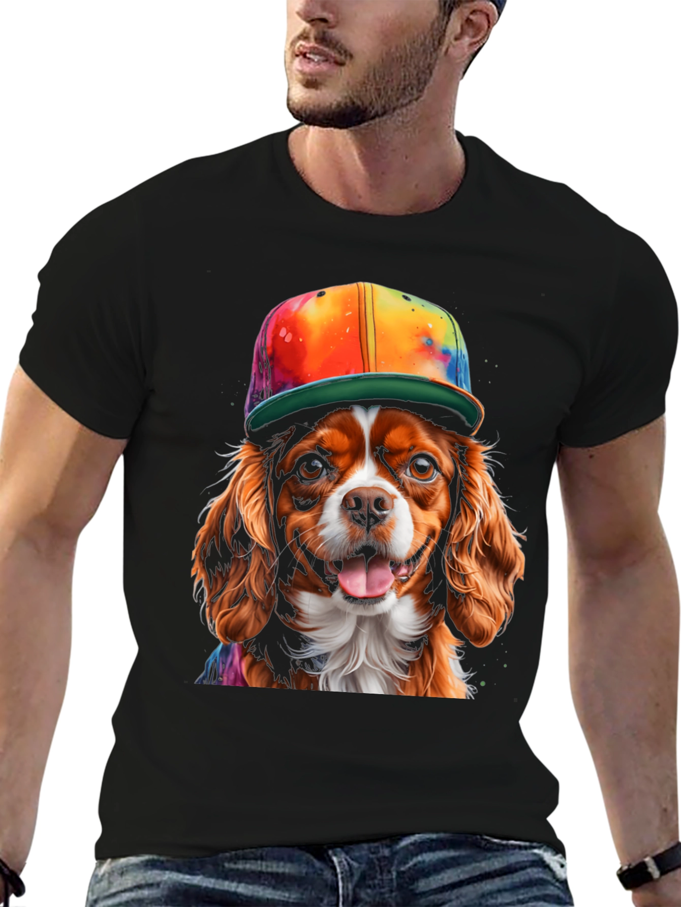 Dog with Hat Graphic Tee