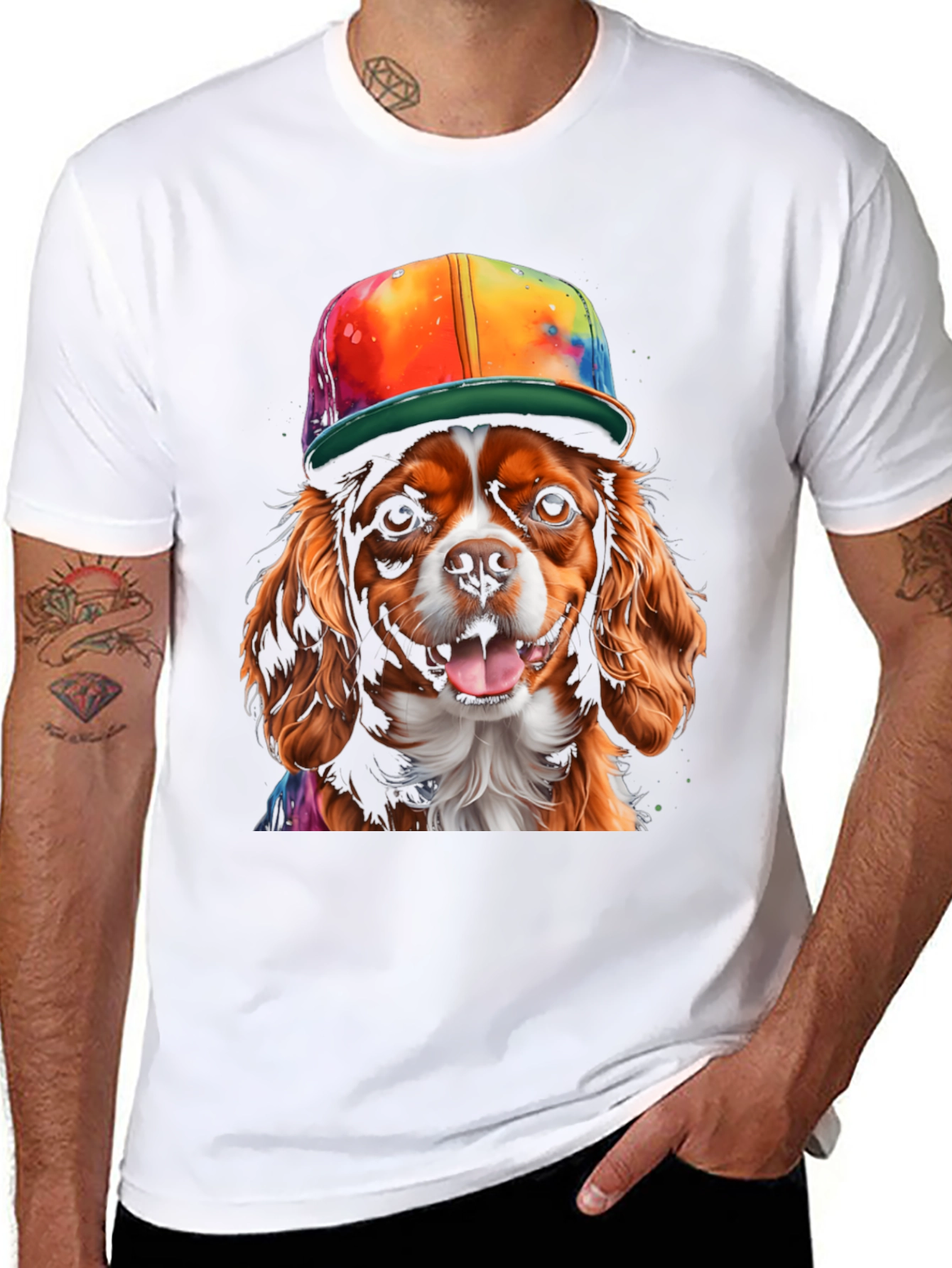 Dog with Hat Graphic Tee