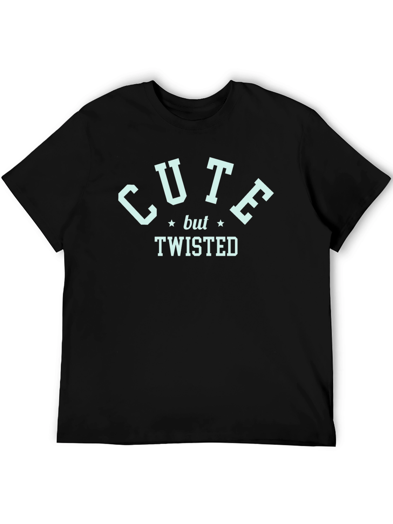 Cute But Twisted Graphic Tee - Black Cotton T-Shirt