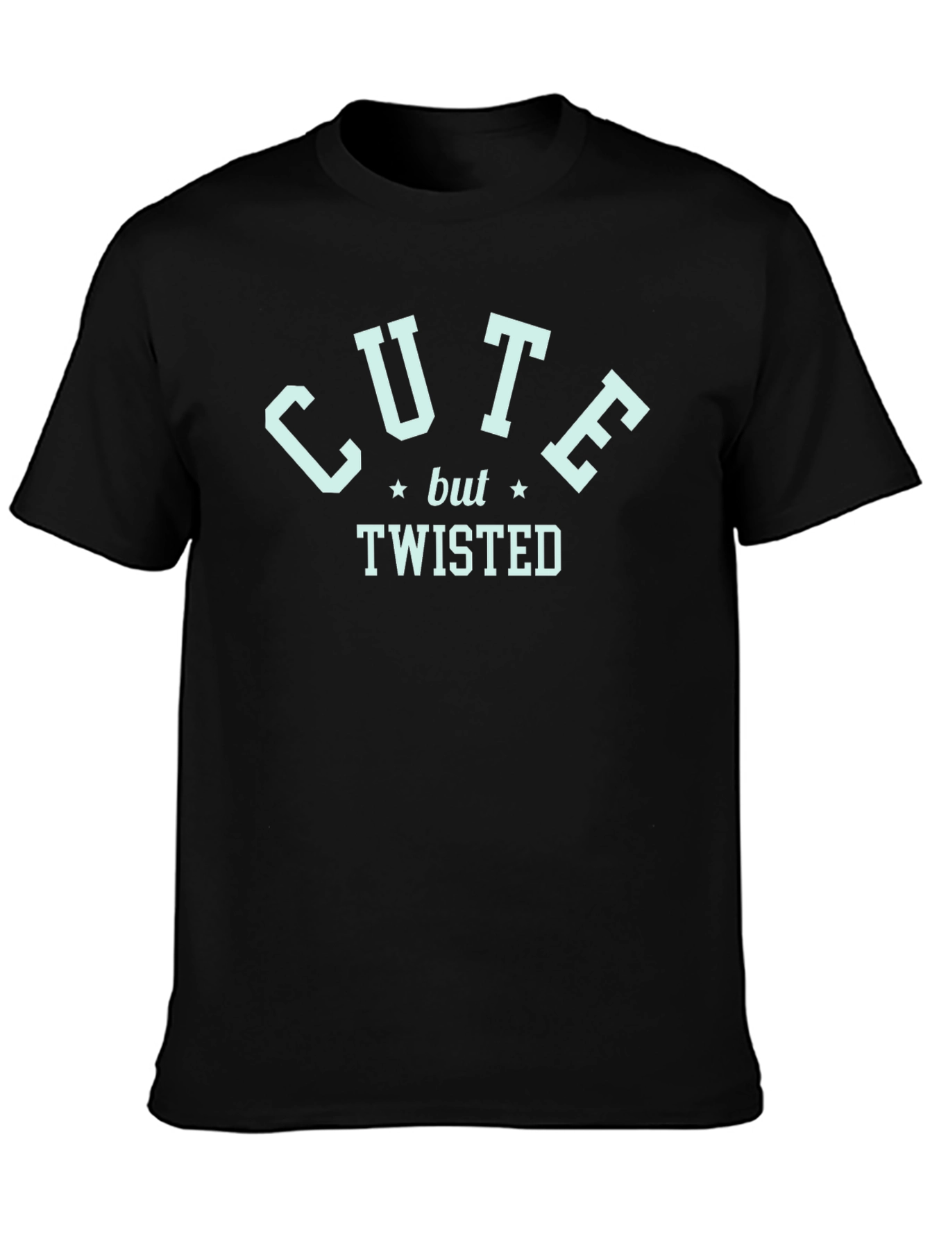 Cute But Twisted Graphic Tee - Black Cotton T-Shirt