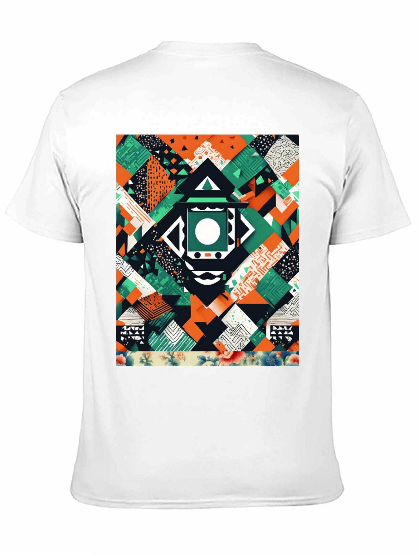 Abstract Geometric Patchwork Tee - Unique Design