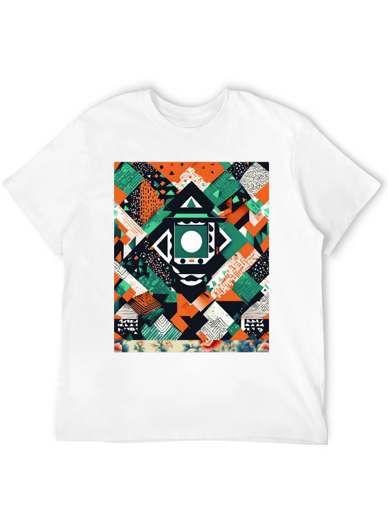 Abstract Geometric Patchwork Tee - Unique Design