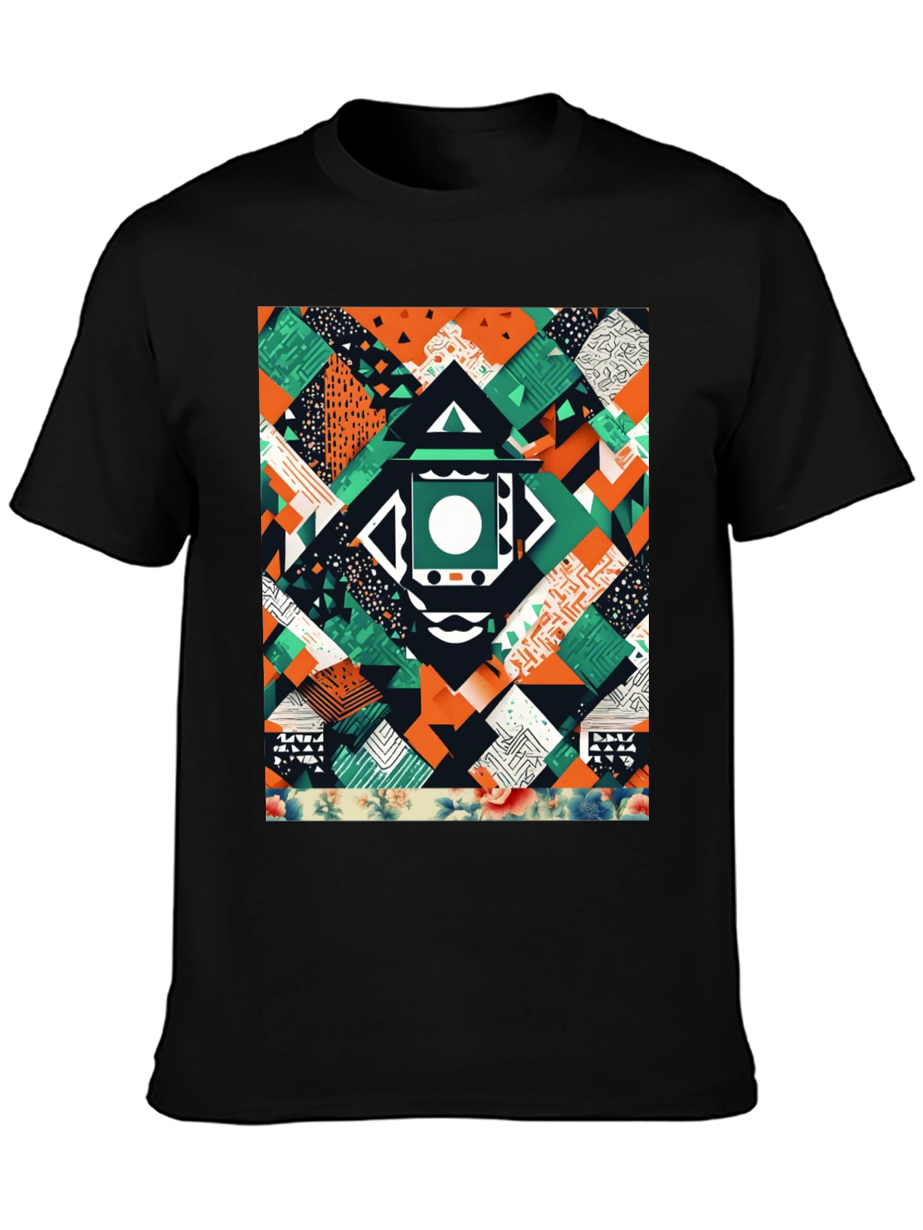 Abstract Geometric Patchwork Tee - Unique Design
