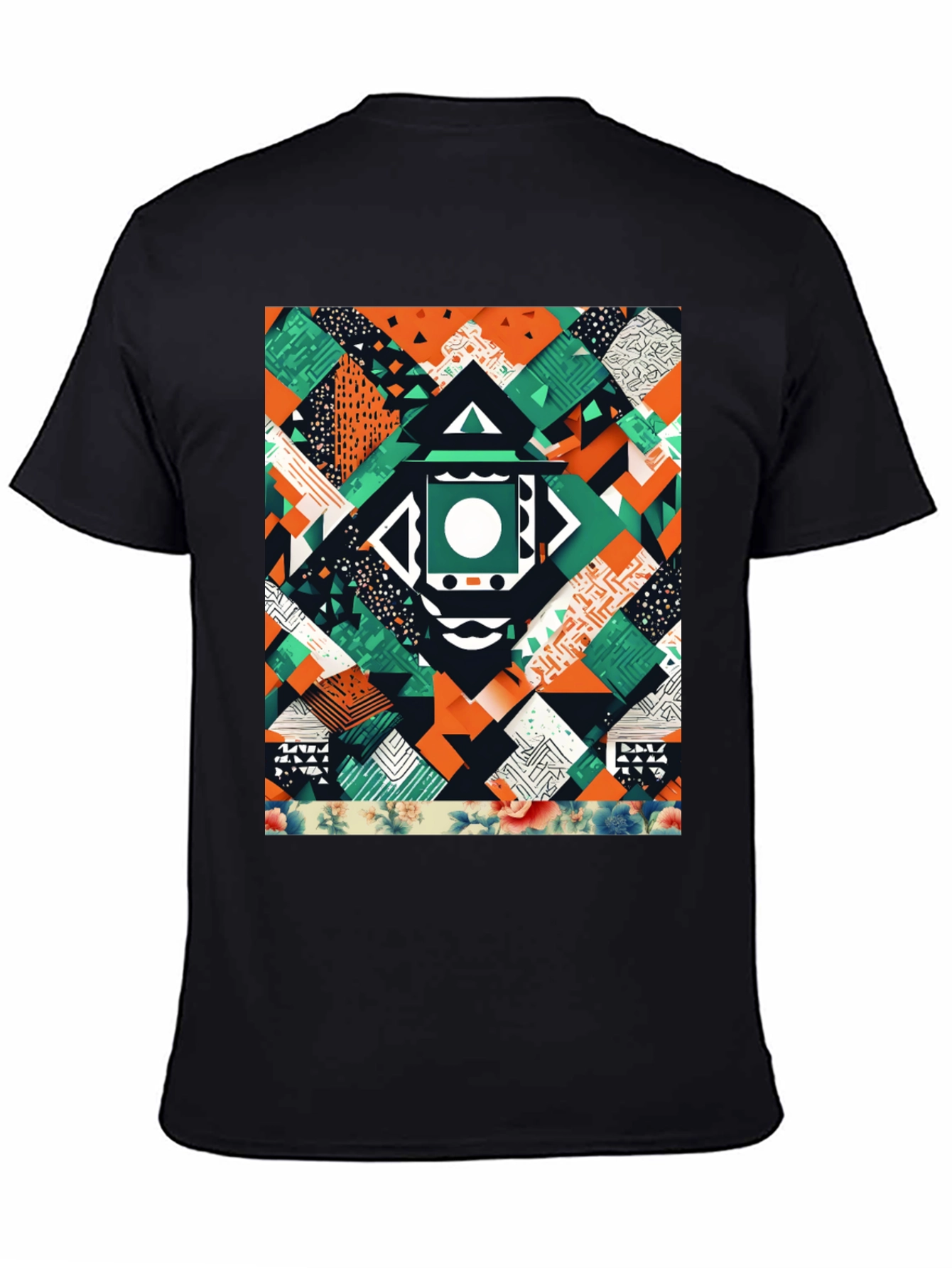 Abstract Geometric Patchwork Tee - Unique Design