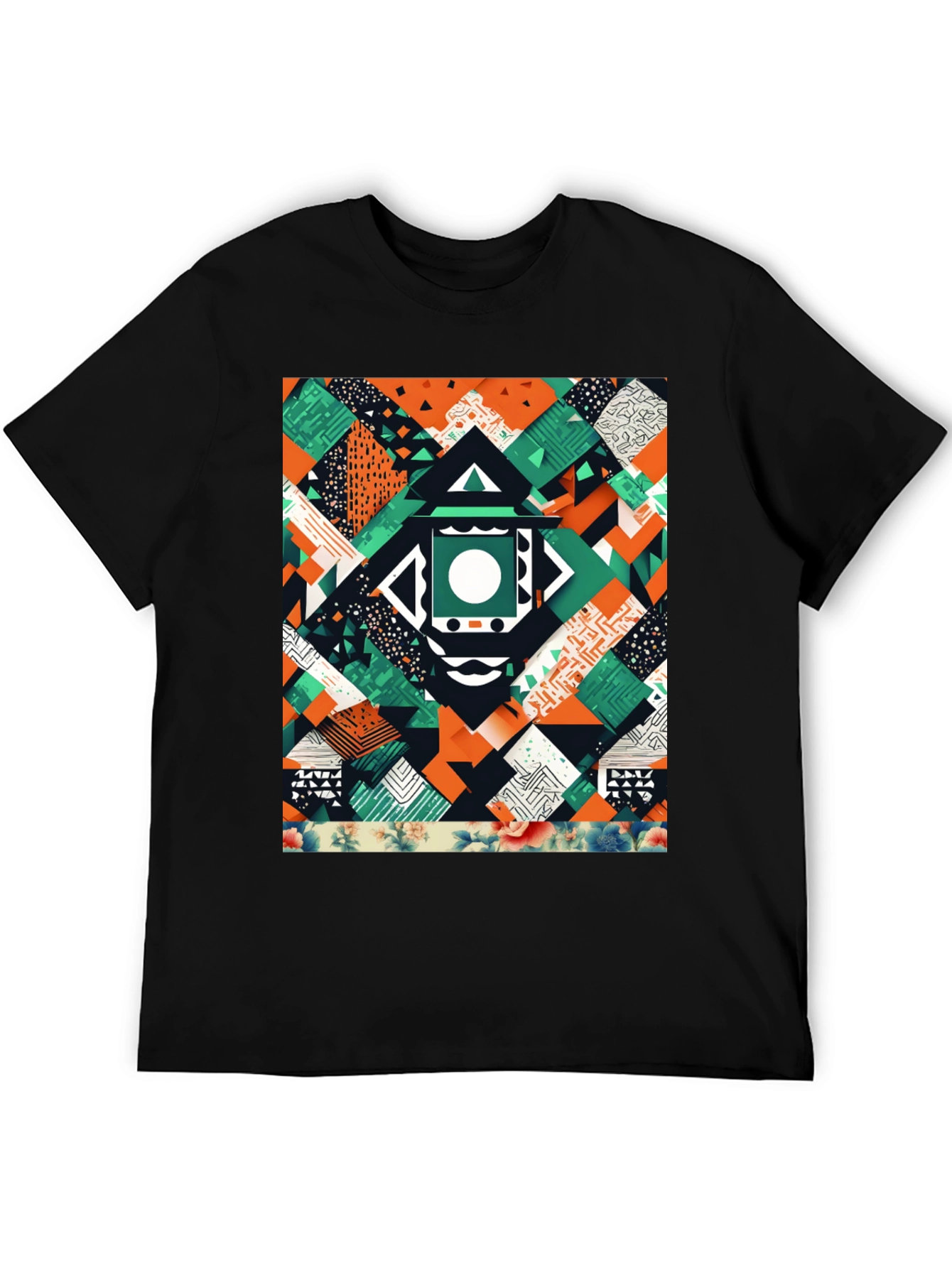Abstract Geometric Patchwork Tee - Unique Design