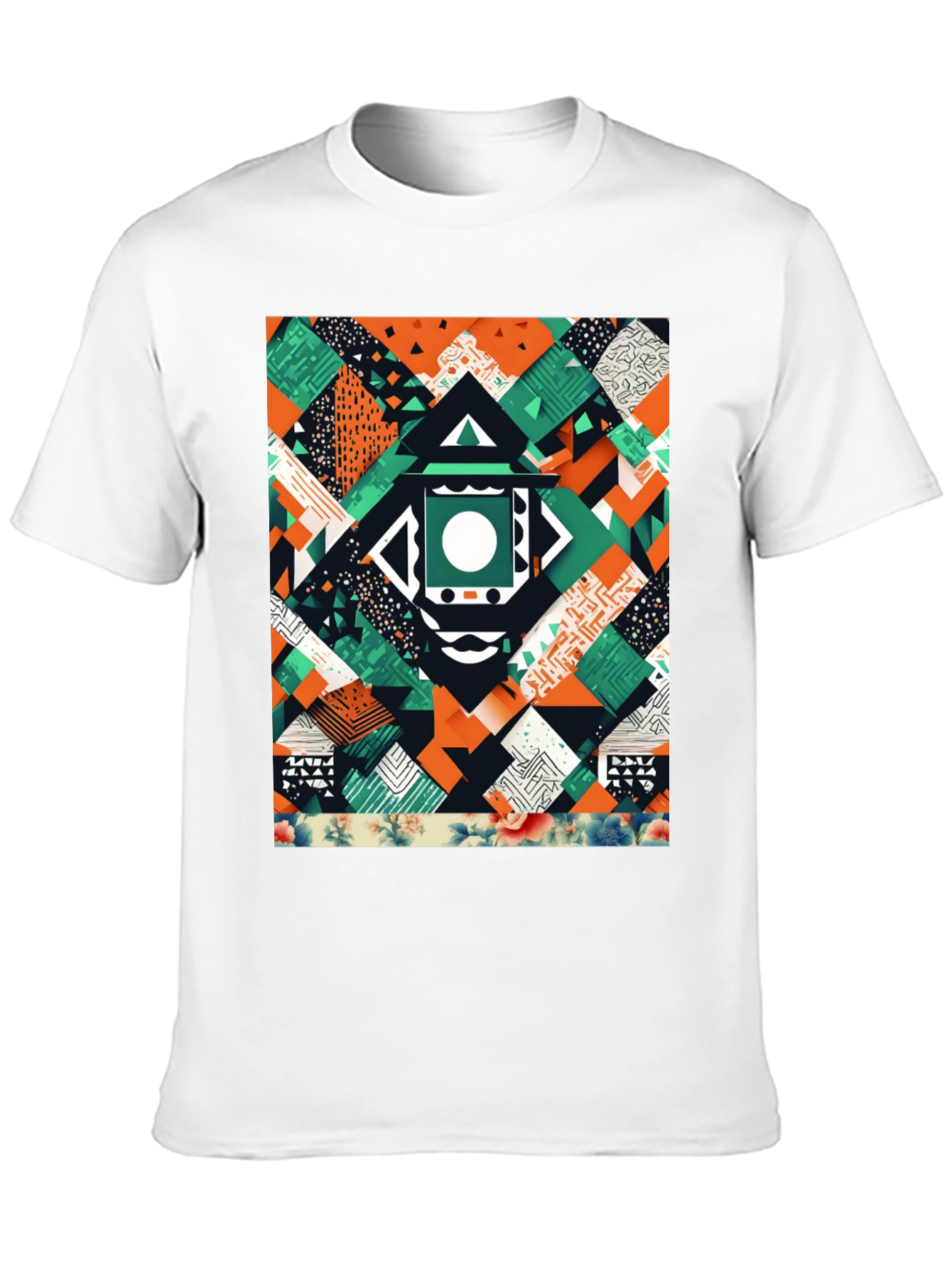Abstract Geometric Patchwork Tee - Unique Design