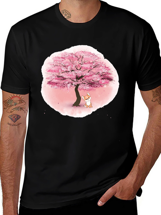 Sakura Corgi T-Shirt - Cute Graphic Tee