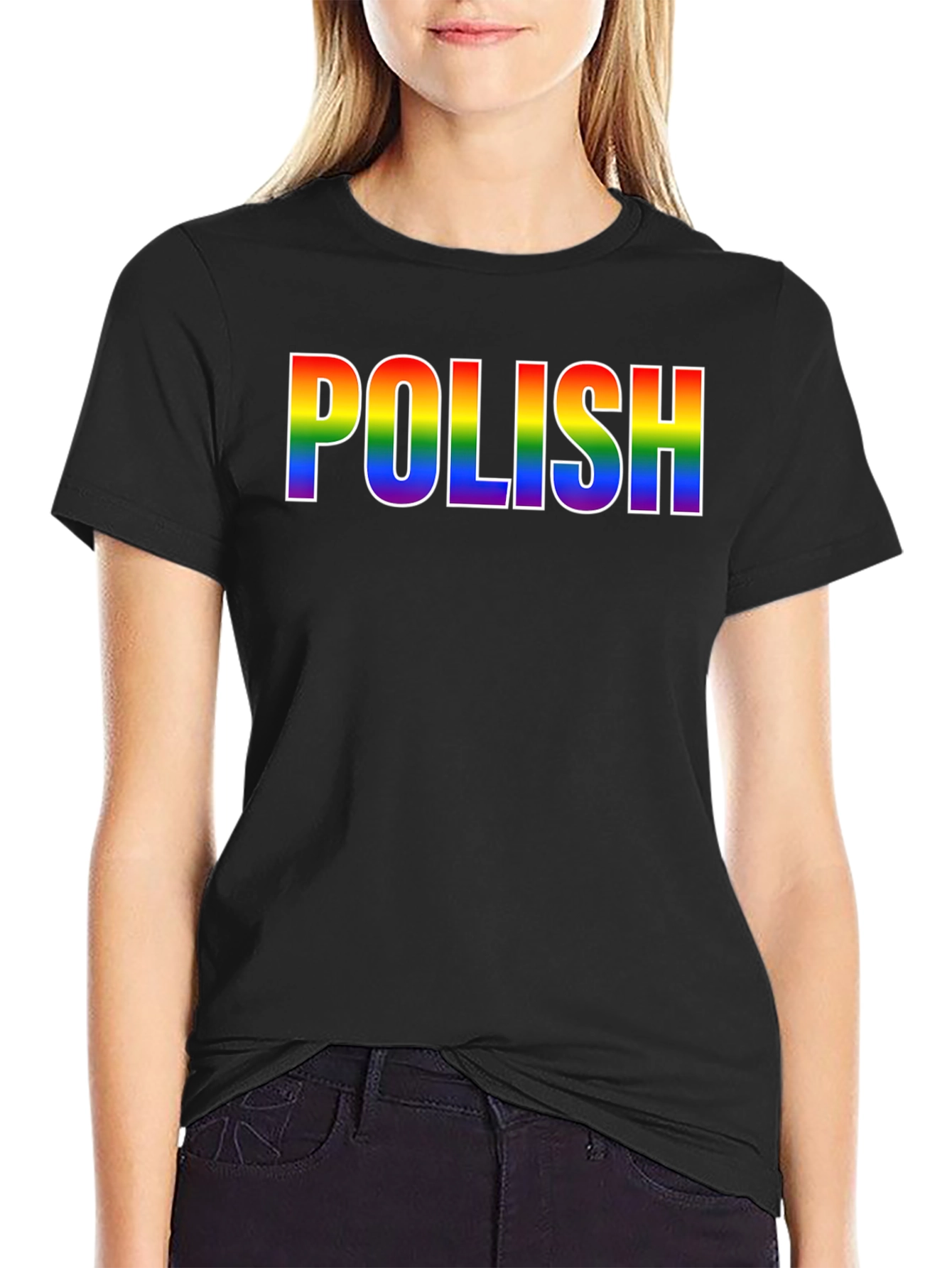 Polish Pride T-Shirt - Rainbow Text