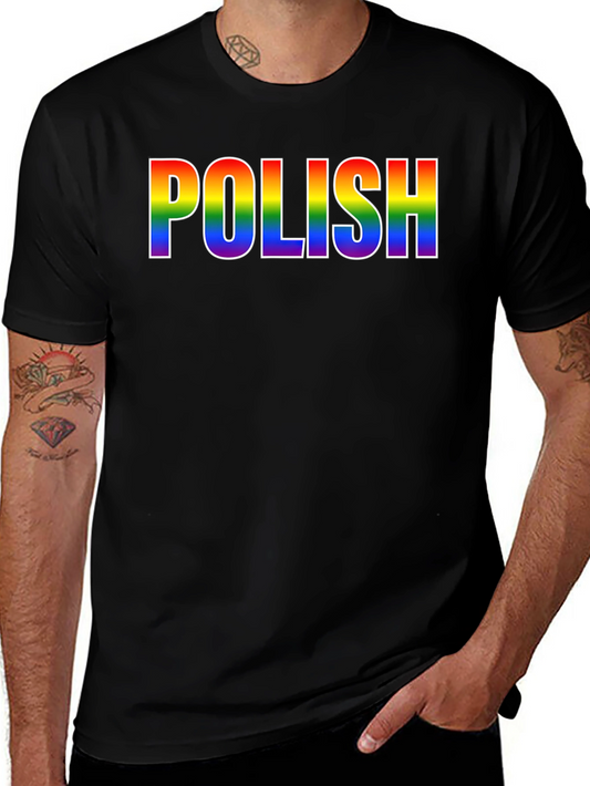 Polish Pride T-Shirt - Rainbow Text