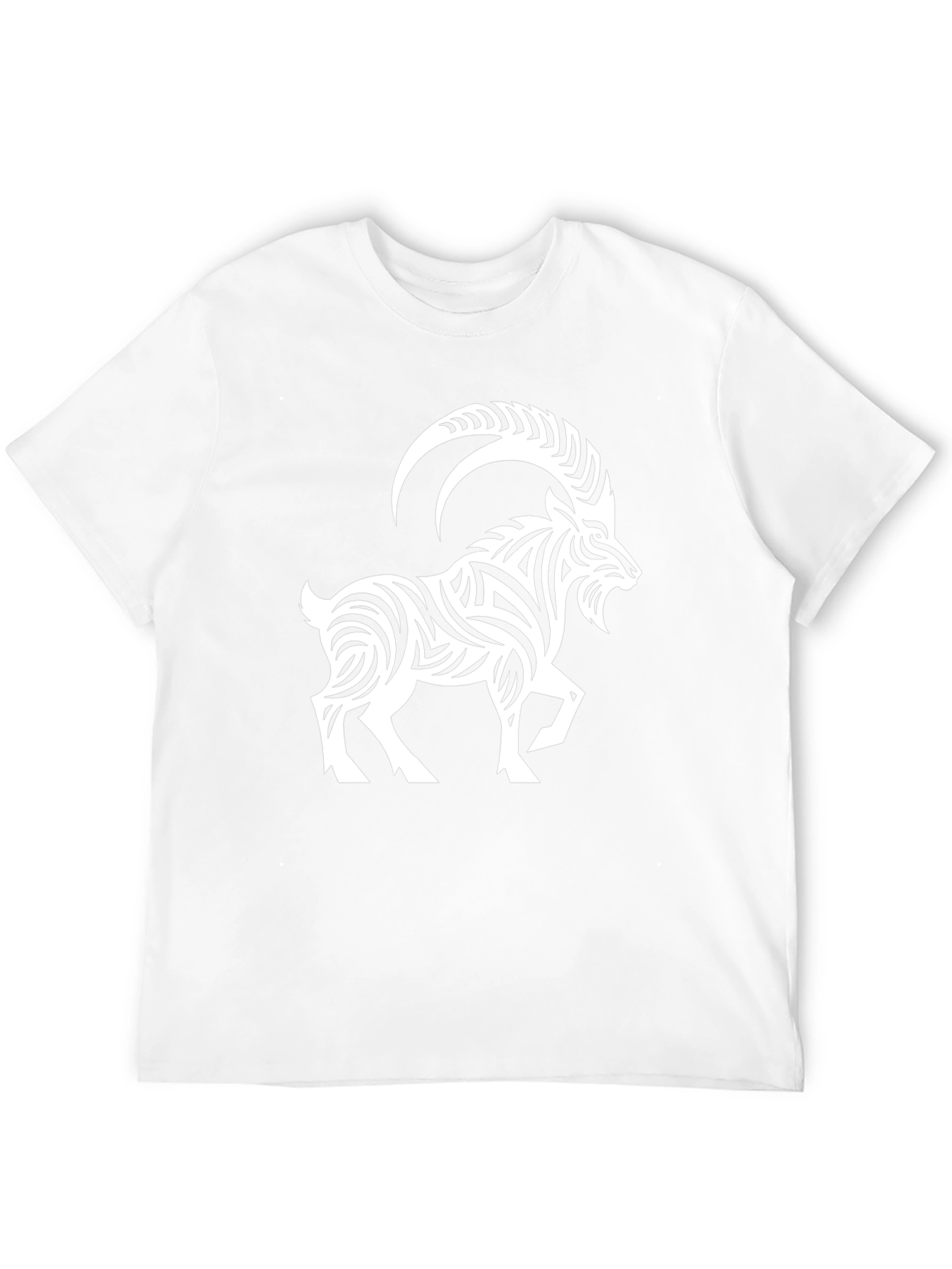 Tribal Goat Graphic Tee - Stylish Black T-Shirt