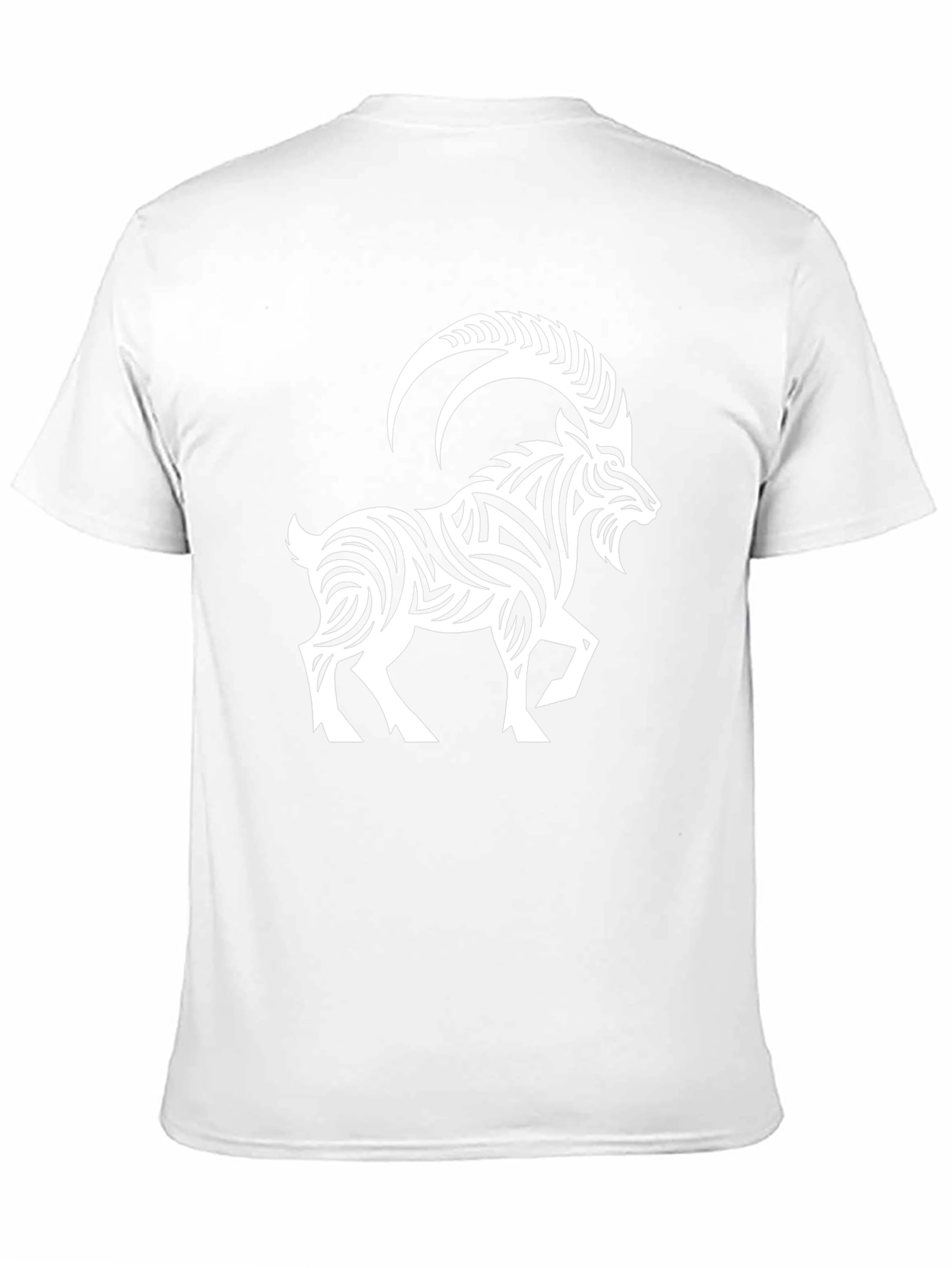 Tribal Goat Graphic Tee - Stylish Black T-Shirt