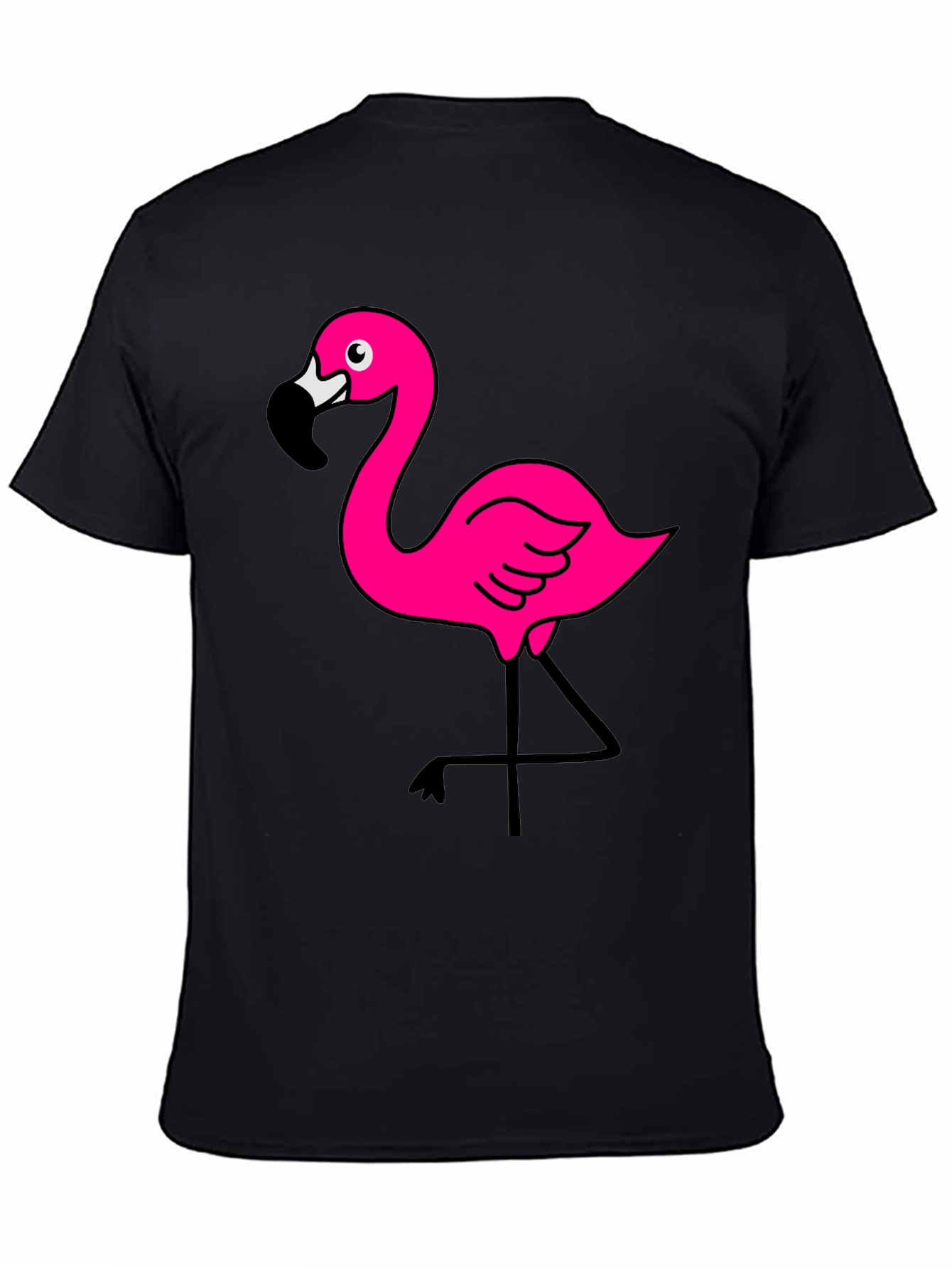 Flamingo Graphic T-Shirt - Black Cotton Tee