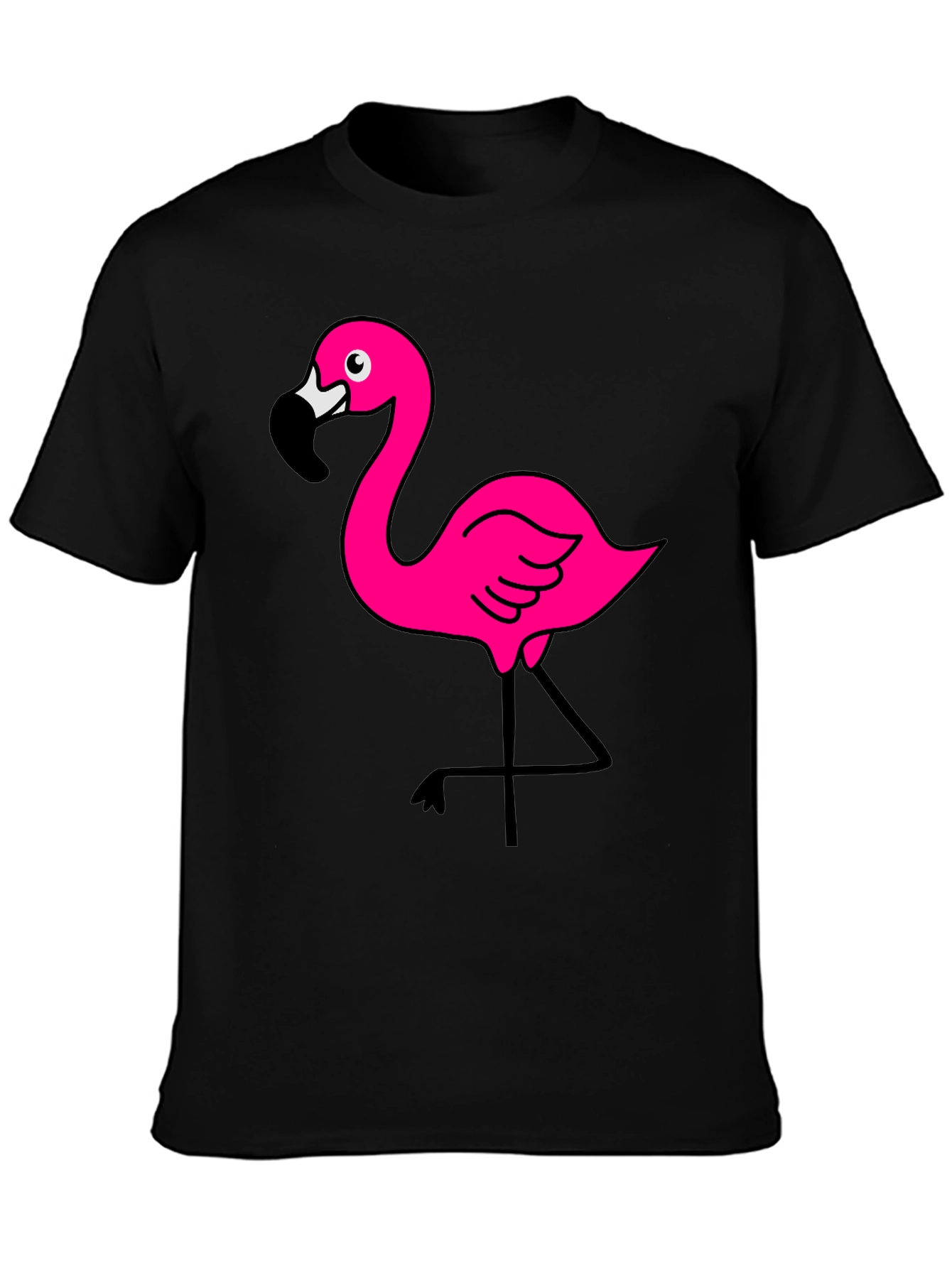 Flamingo Graphic T-Shirt - Black Cotton Tee