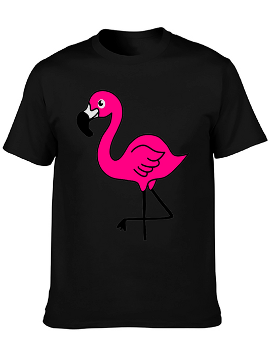 Flamingo Graphic T-Shirt - Black Cotton Tee