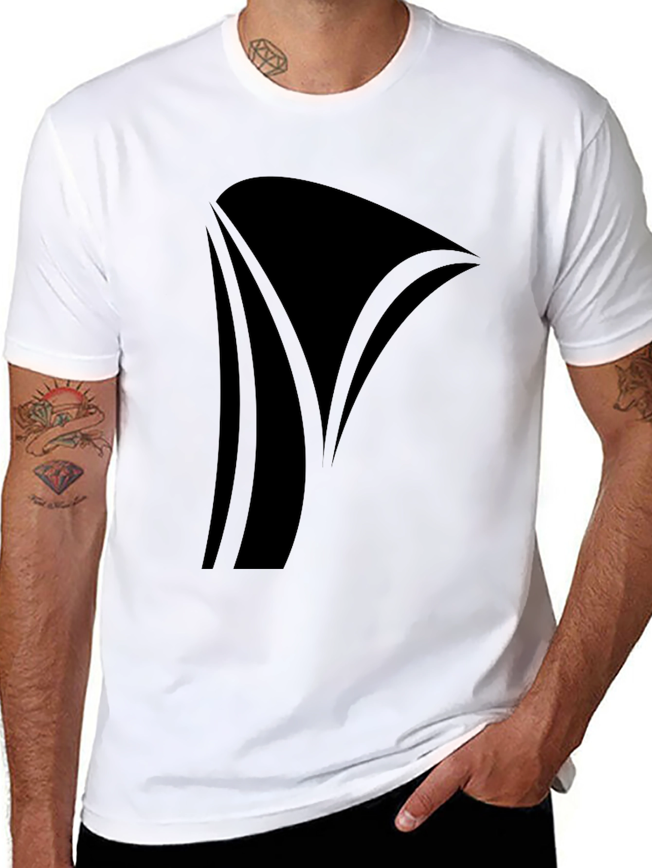 Modern Black Graphic Tee - Stylish Casual Wear
