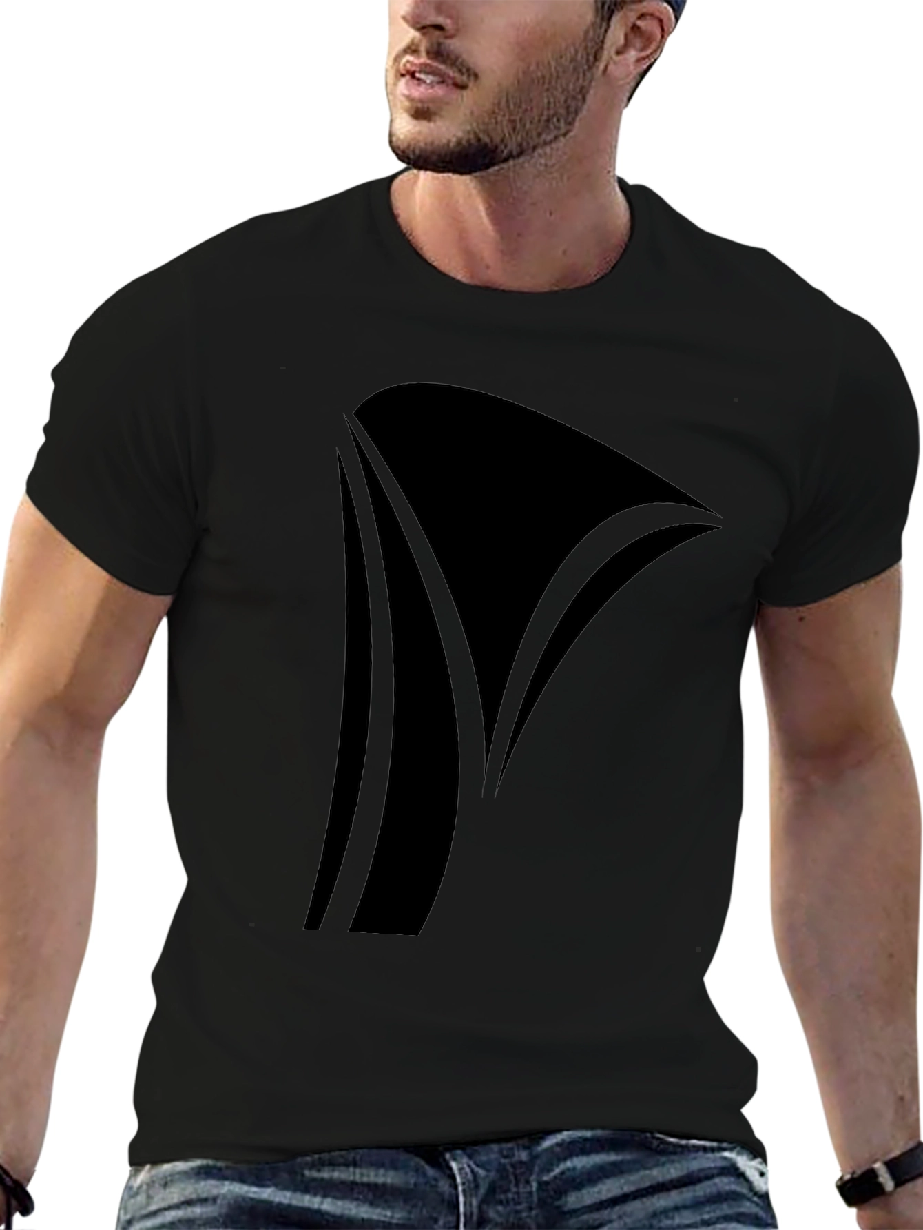 Modern Black Graphic Tee - Stylish Casual Wear