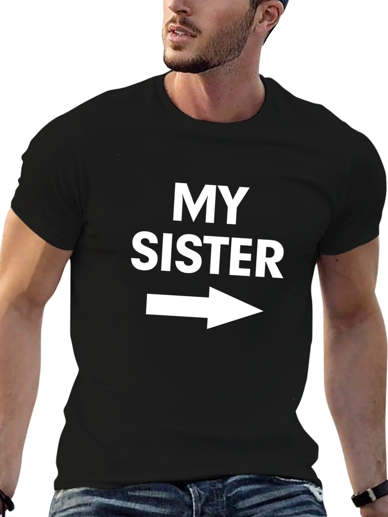 My Sister Arrow T-Shirt Funny Sibling Tee