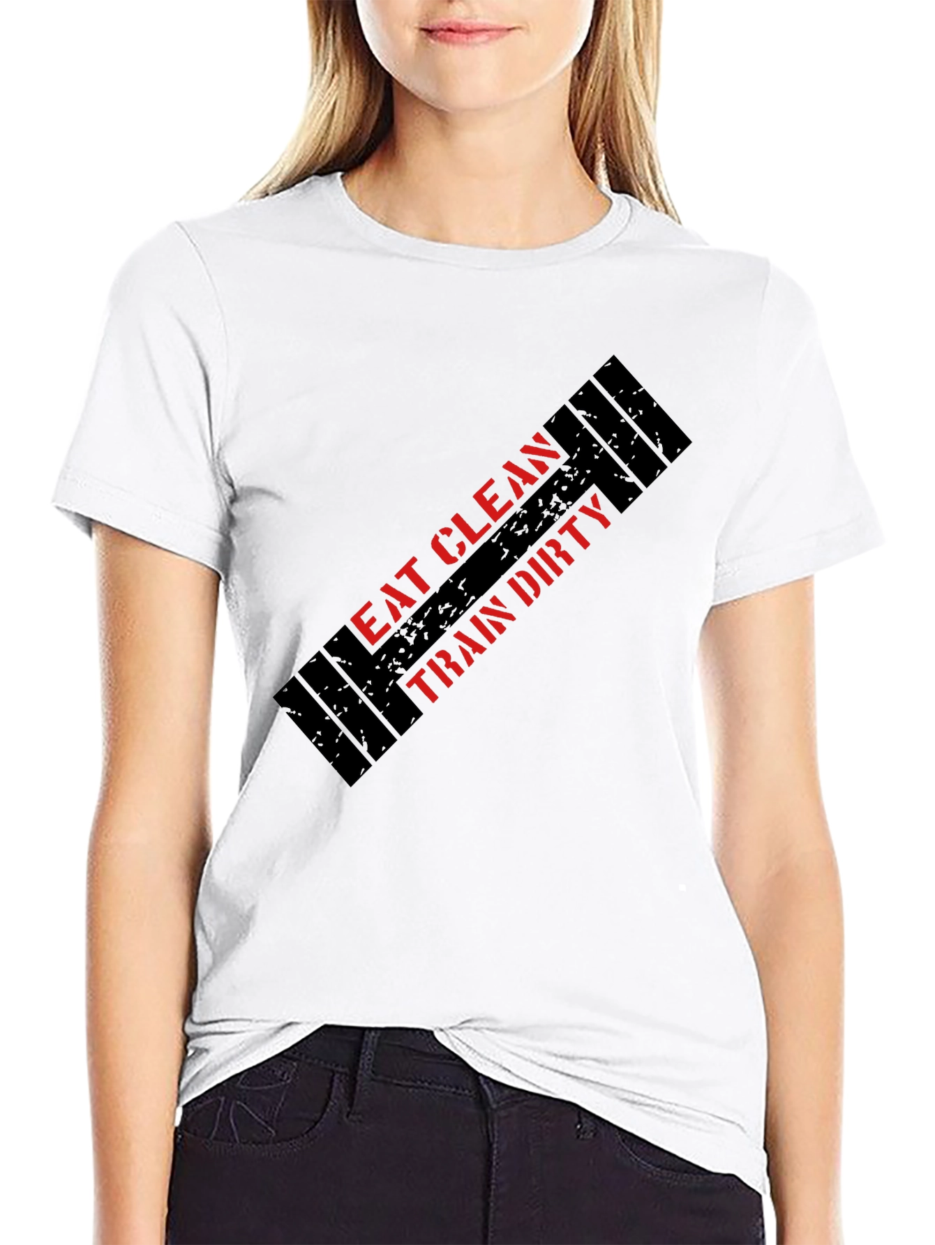 Eat Clean Train Dirty Black Graphic T-Shirt