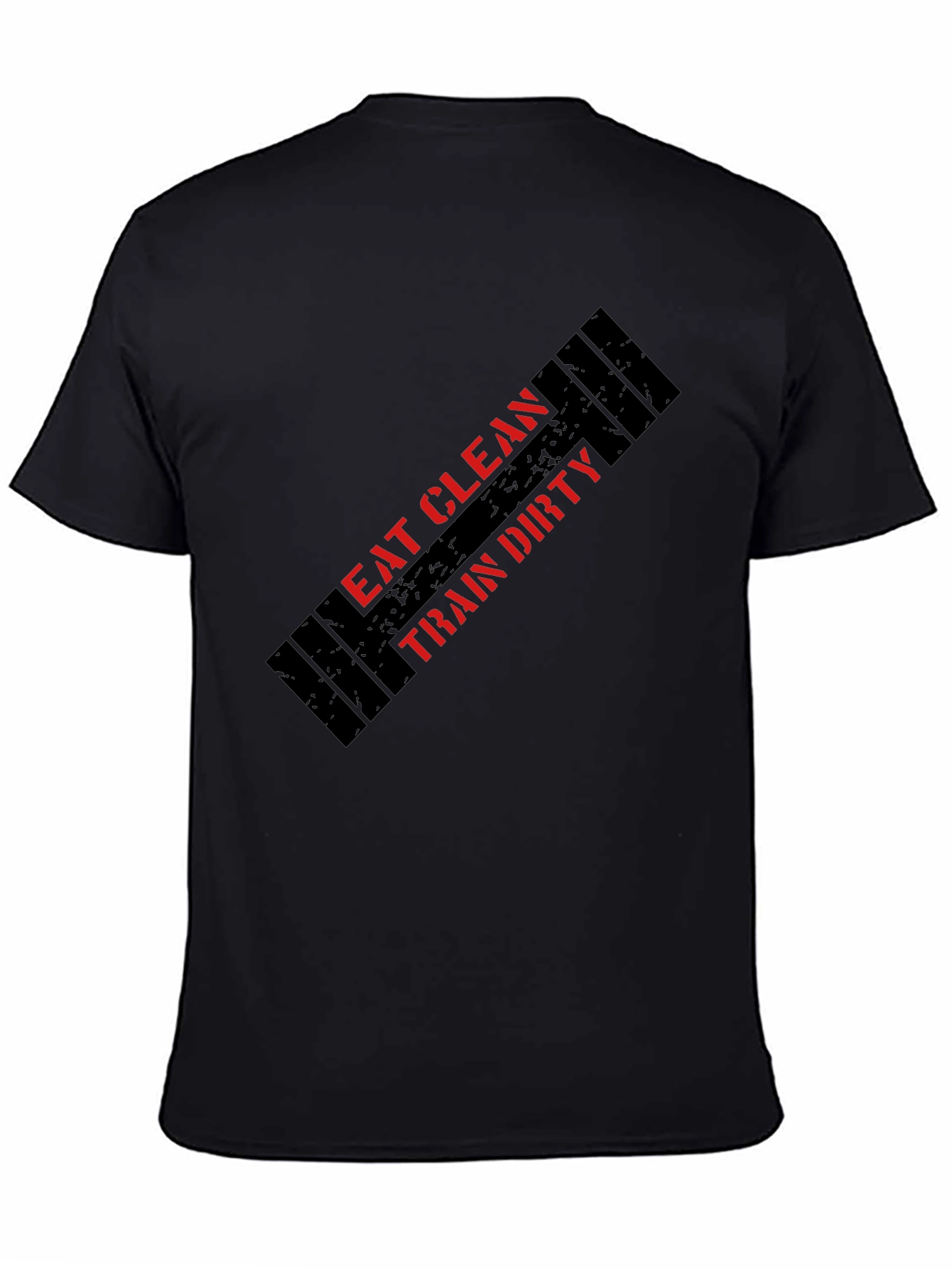 Eat Clean Train Dirty Black Graphic T-Shirt