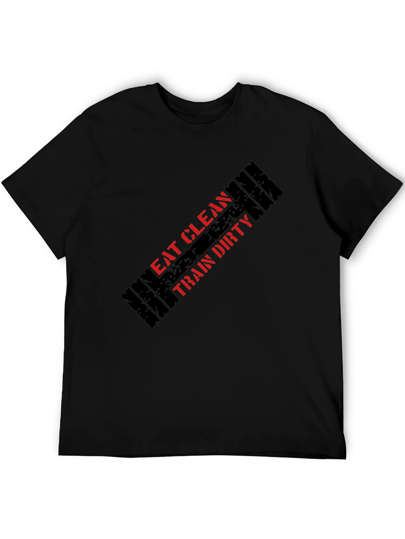 Eat Clean Train Dirty Black Graphic T-Shirt